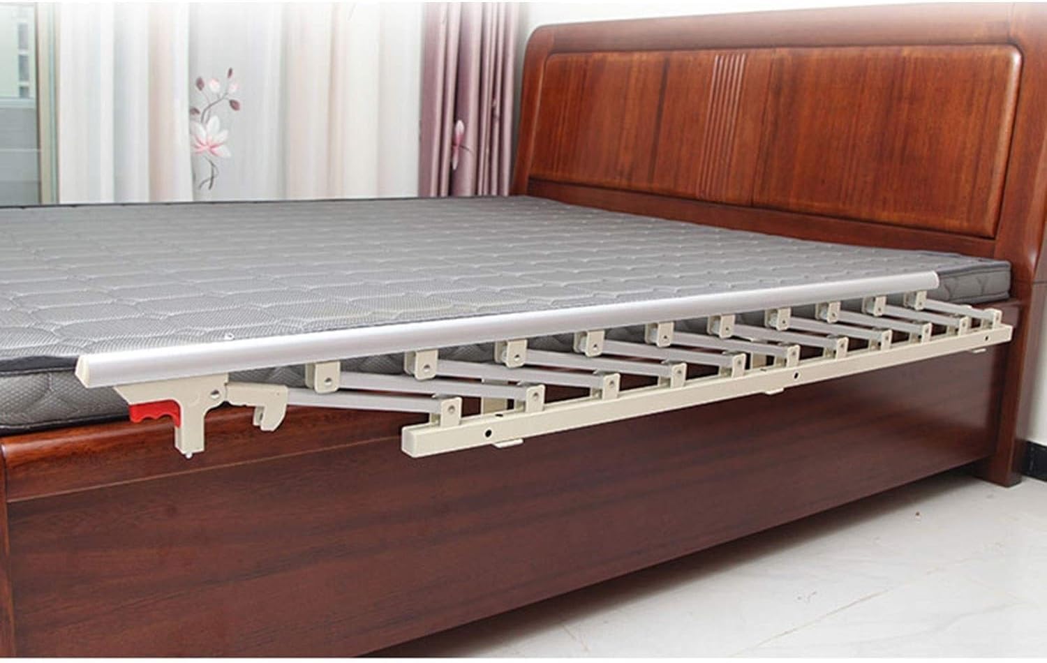 Foldable Bed Rail Safety Side Guard for Elderly Adults - 120cm Adjustable Assist Handle & Bed Railing for Home Care, Hospital Use, and Fall Prevention