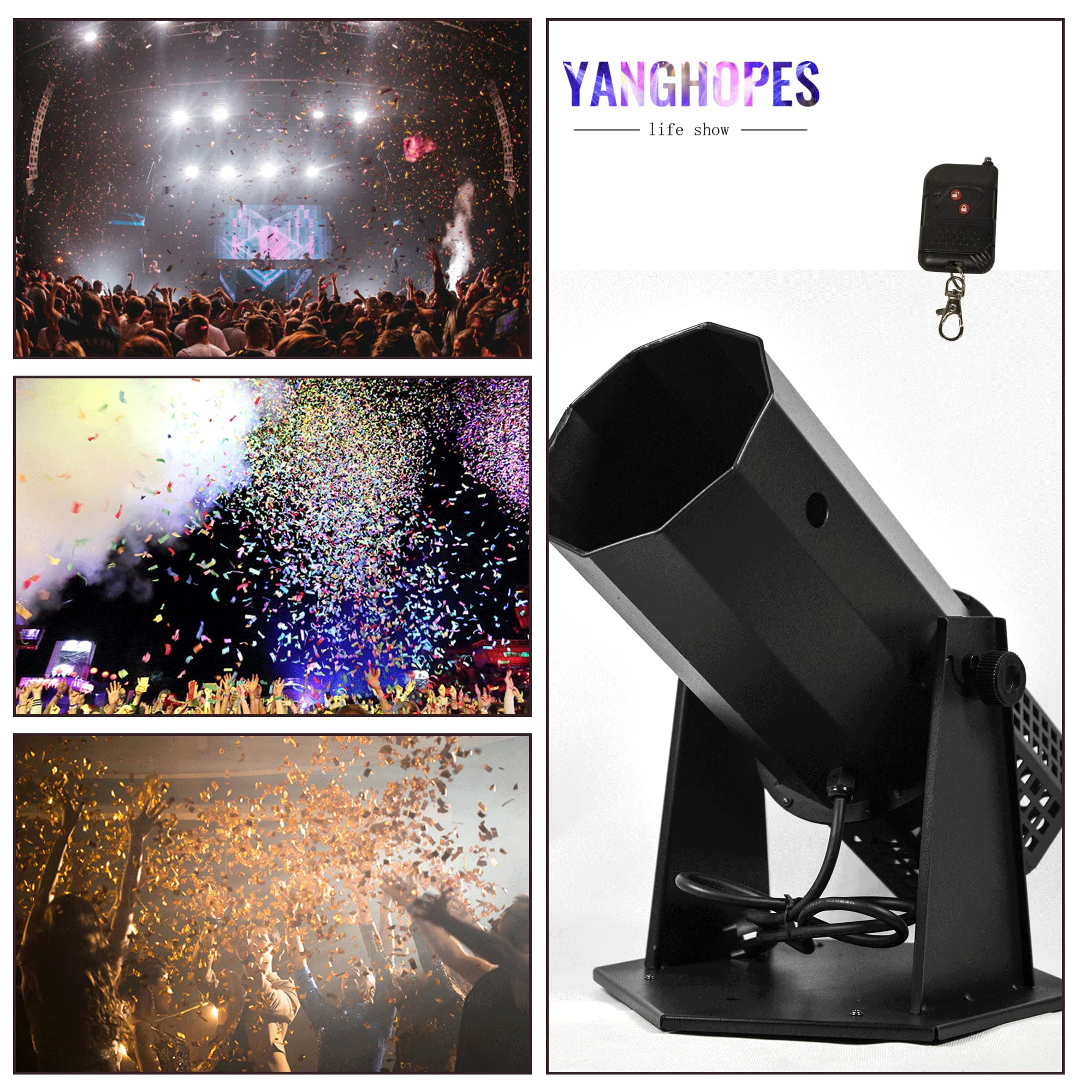 1500W Professional Confetti Cannon Machine - Electric Confetti Blaster with Wireless Remote & Tubes for Weddings, Parties, Concerts, Clubs & Special Events | Indoor & Outdoor Celebration Decorations