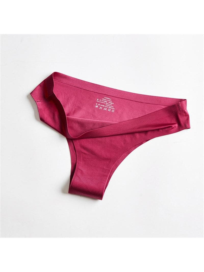 ZASUWA Women's Solid Color Ice Silk Shorts - Comfortable Thong Underwear for Sleep, Lounge & Everyday Wear