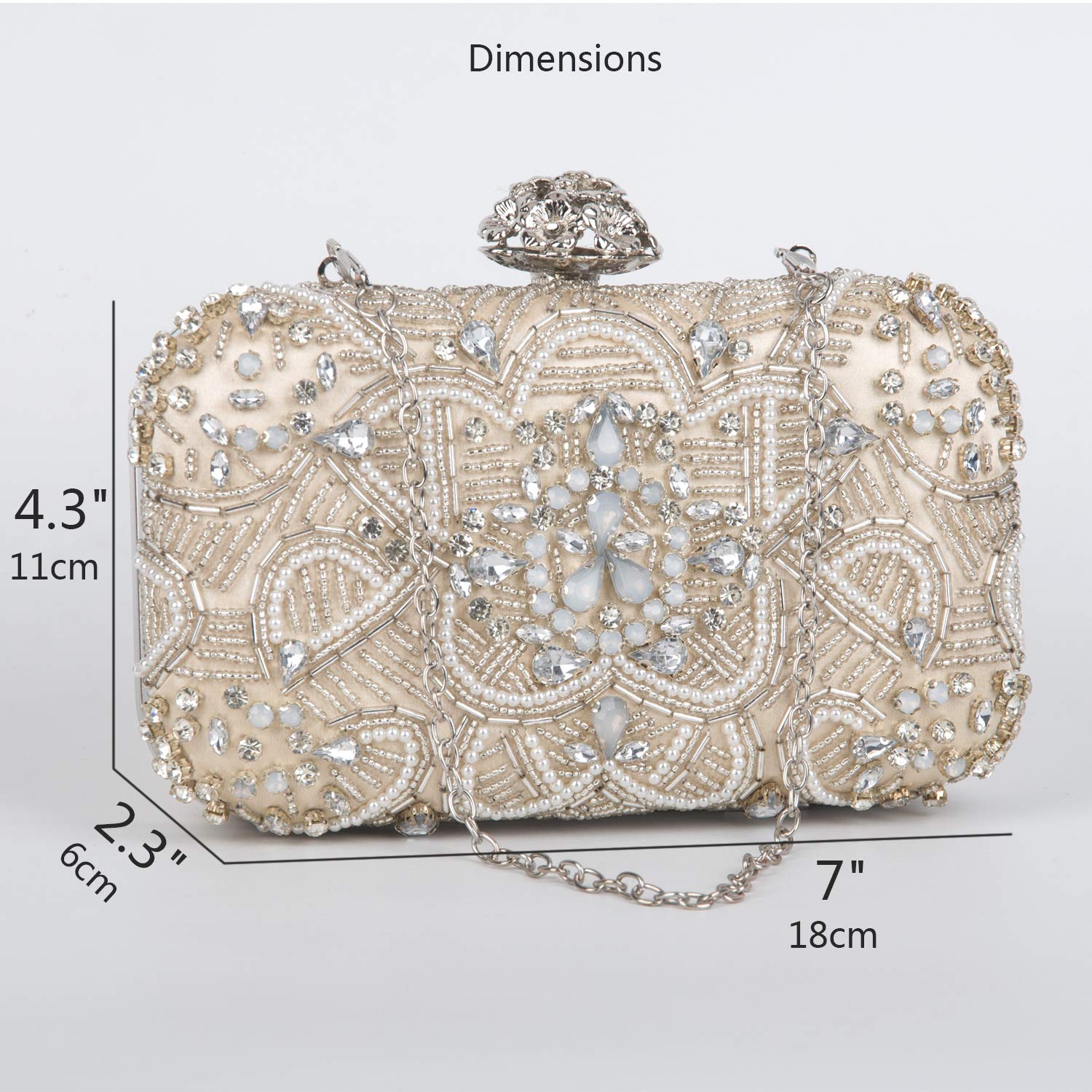 Elegant Women's Crossbody Clutch Evening Bag - Formal Classic Handbag Purse for Parties, Weddings & Special Occasions | Perfect for Date Nights, Cocktail Events & Evening Outings