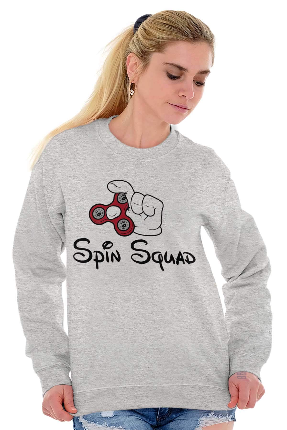 Brisco Brands Spin Squad Hand Toy Fidget Spinner Sweatshirt for Men & Women - Stress Relief & Focus Aid for Office, School & Travel