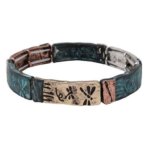 Handmade Patina Dragonfly Bracelet - Unique Vintage Jewelry for Women - Perfect for Boho, Nature Lovers & Everyday Wear