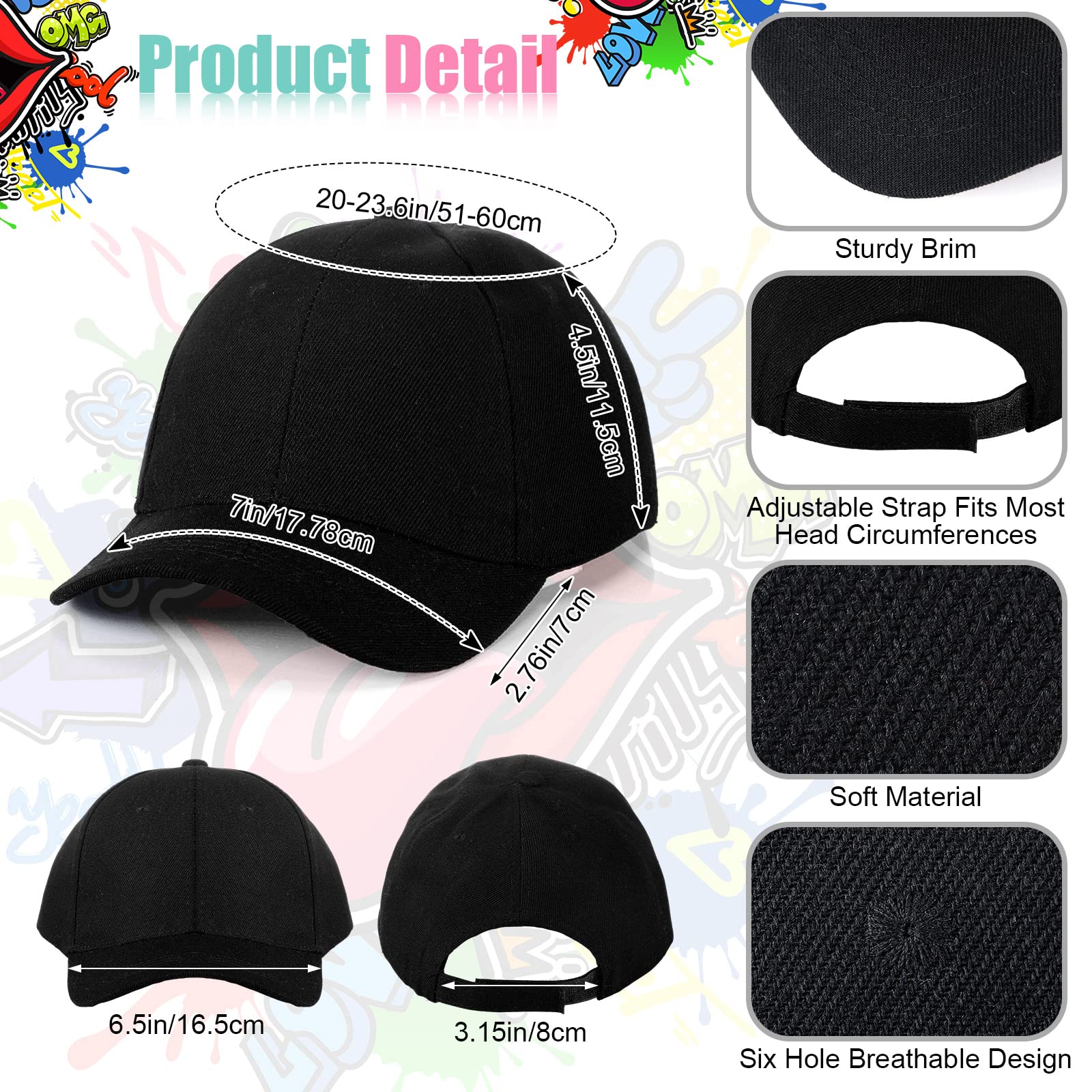 Janmercy 30 Pack Plain Blank Baseball Caps - Adjustable Sublimation Trucker Hats for Men & Women - Bulk DIY Customizable Hats for Outdoor Sports, Events, and Promotional Giveaways