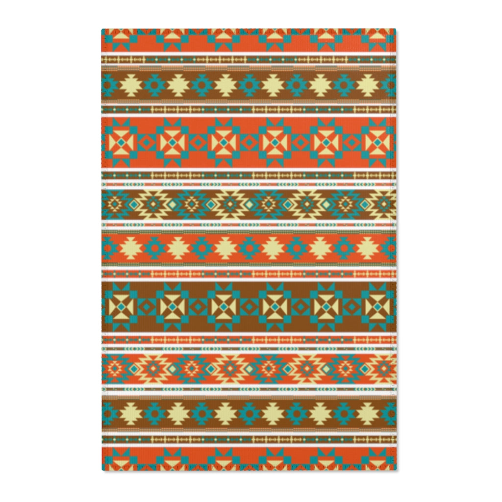 Southwest Aztec Print Area Rugs - Non-Slip Boho Chic Tribal Design Rug for Living Room, Bedroom & Dorm Decor