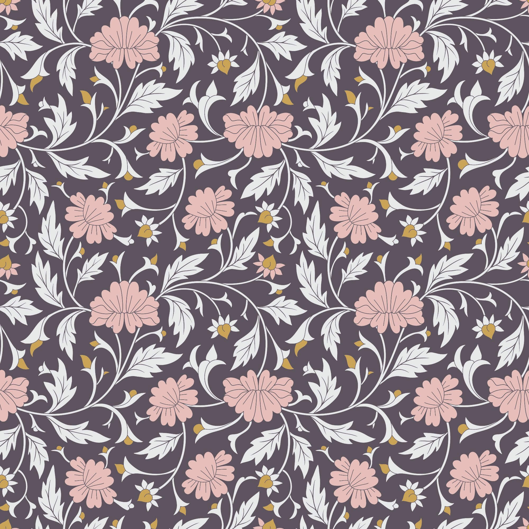 Purple Contemporary Floral Peel and Stick Removable Wallpaper - Self-Adhesive Decorative Vinyl for Bedroom, Living Room & Nursery - Easy DIY Home Decor Upgrade