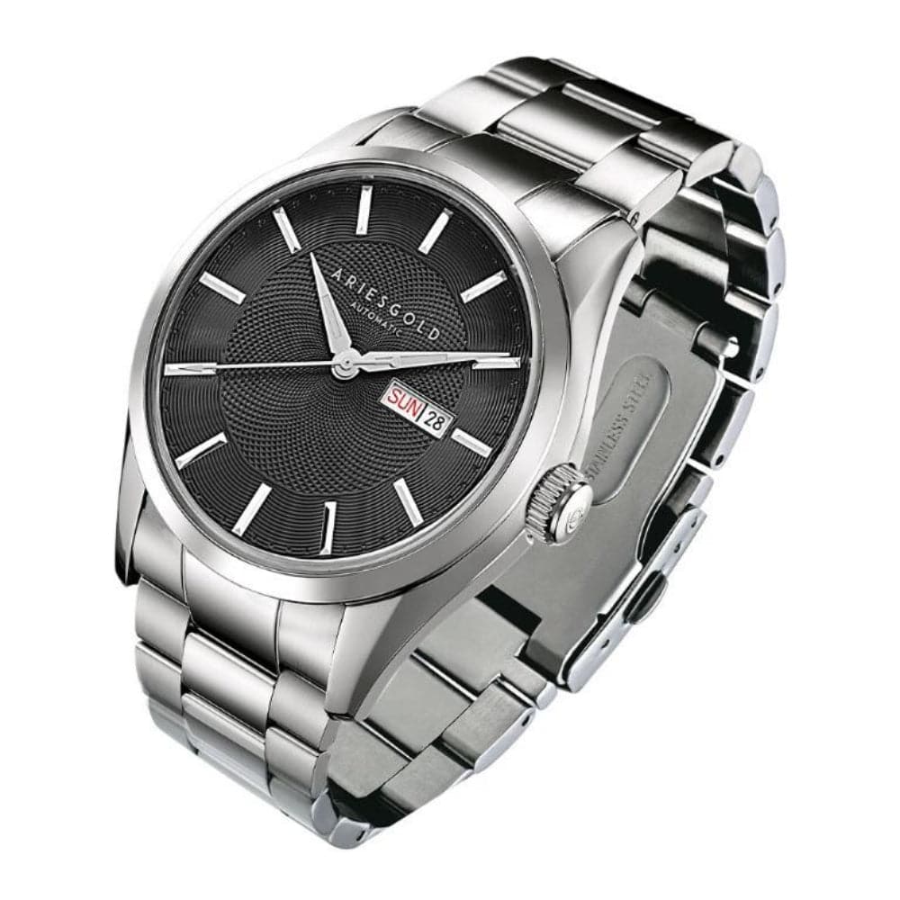 ARIES GOLD PRESIDENT G 9024 S BK Men's Luxury Watch - Stylish & Durable for Business, Formal Events & Everyday Wear
