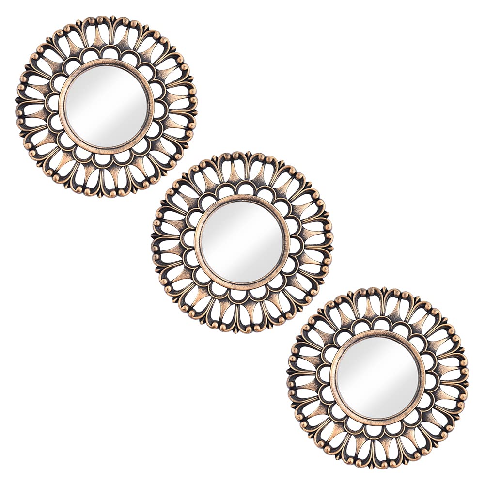 Stylish Set of 3 Round Wall Mirrors - Modern Circle Mirror Decor for Bedroom, Living Room, Bathroom & Entryway - Versatile Home Accents