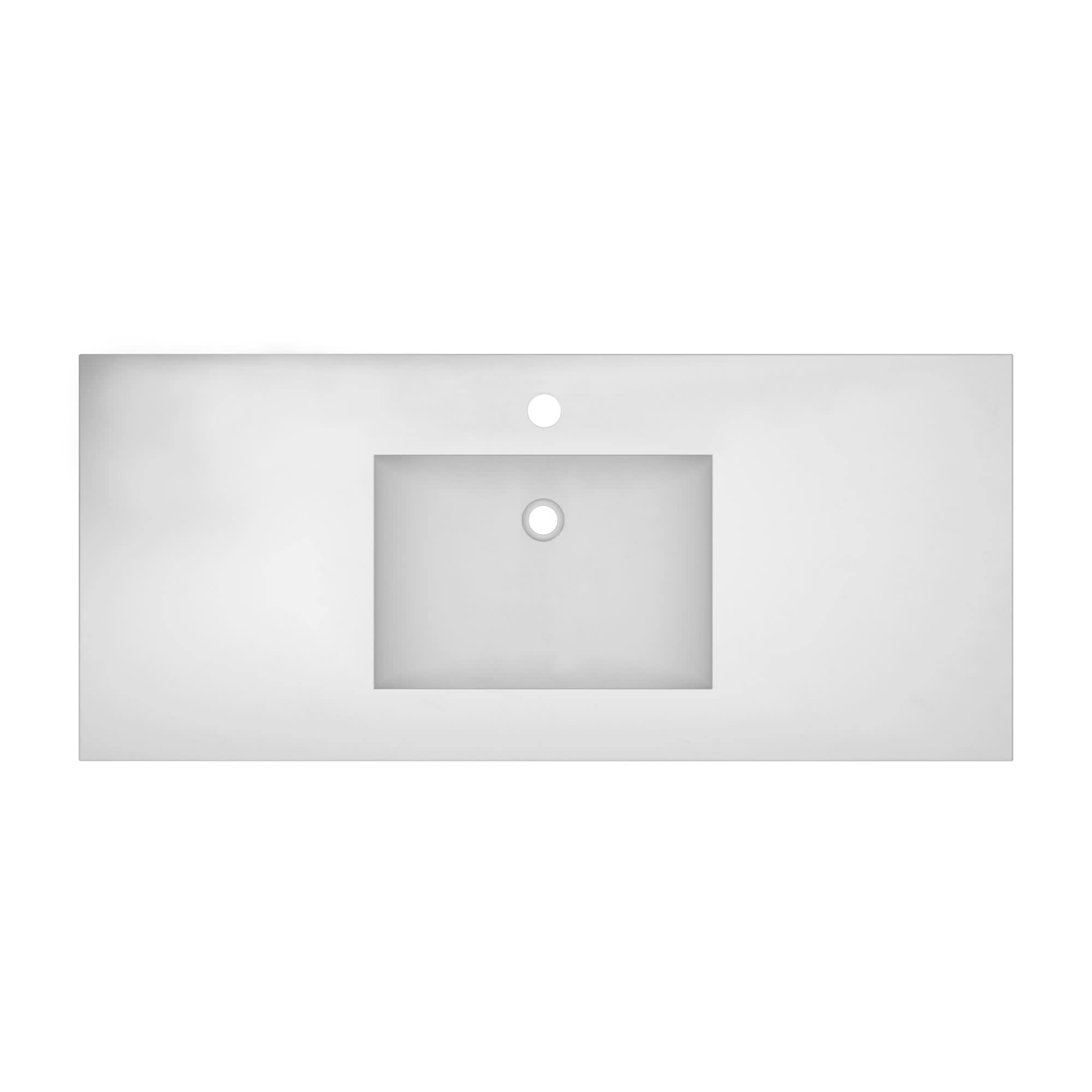 Slate Finish Palomar Vanity Top with Integrated Bathroom Sink - Single Faucet Hole Design for Modern Bathroom Renovation | Perfect for Master Bath, Guest Bath & Powder Room Makeovers