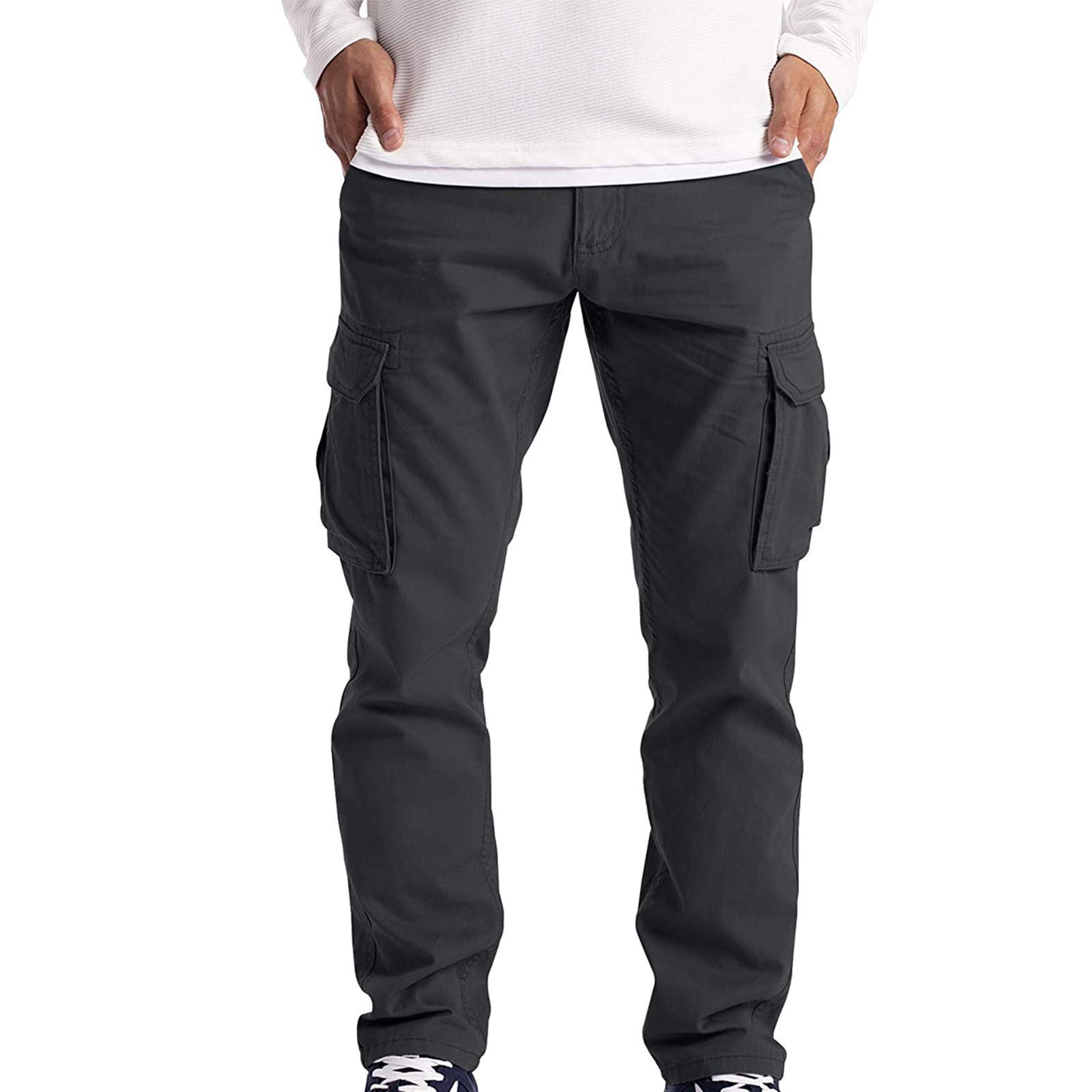 Men's Work Wear Trousers - Durable Combat Cargo Pants with 6 Utility Pockets | Heavy Duty Safety Work Pants for Construction, Hiking & Outdoor Activities