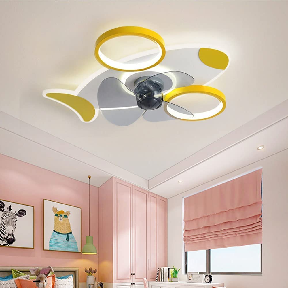 **White Ceiling Fan with Light for Kids Room - Dimmable LED, 3 Color Temperatures & Remote Control - Perfect for Bedroom, Living Room & Nursery**