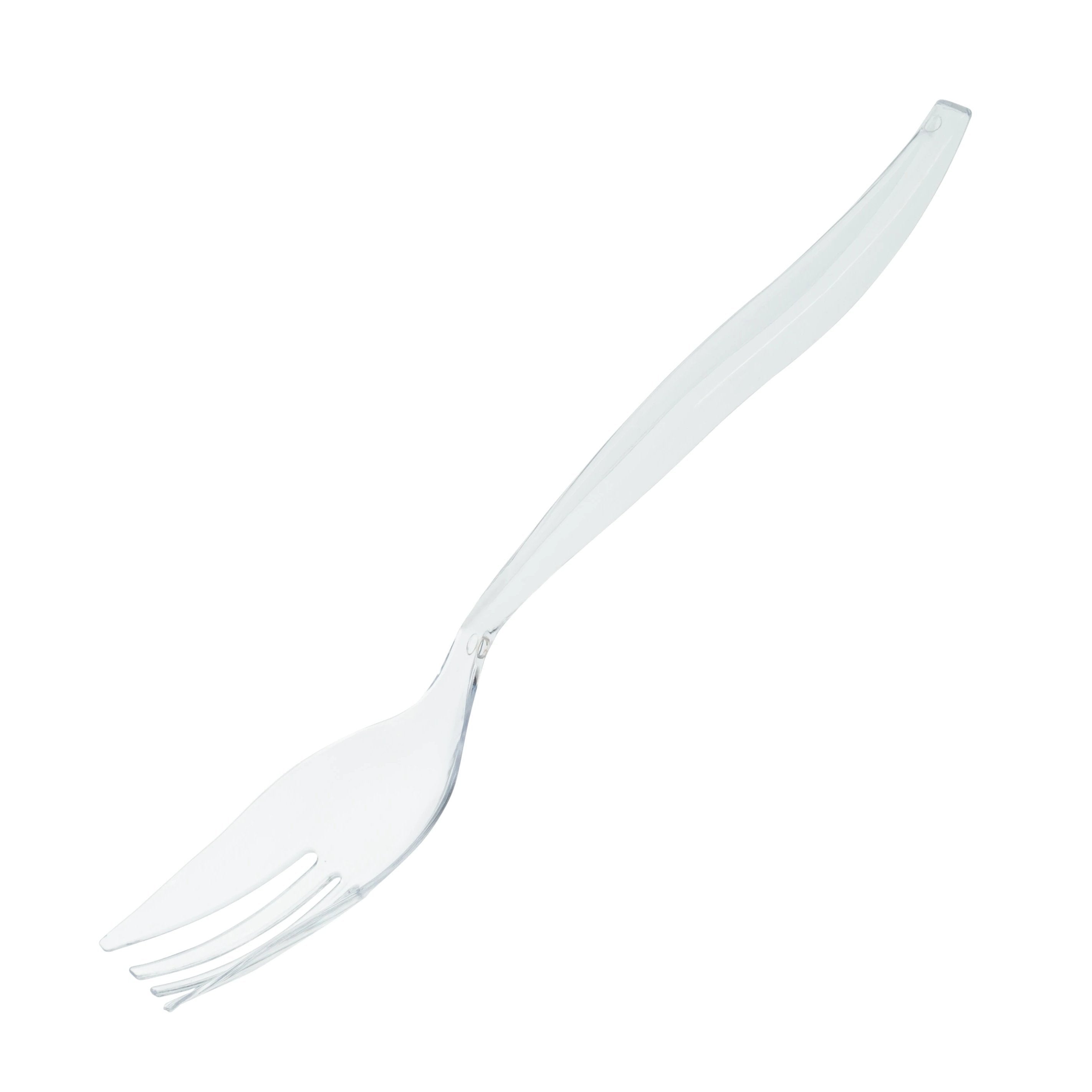12 Inch Clear Plastic Serving Fork - 1 Pack - Durable Disposable Utensils for Parties, BBQs, Picnics & Catering Events
