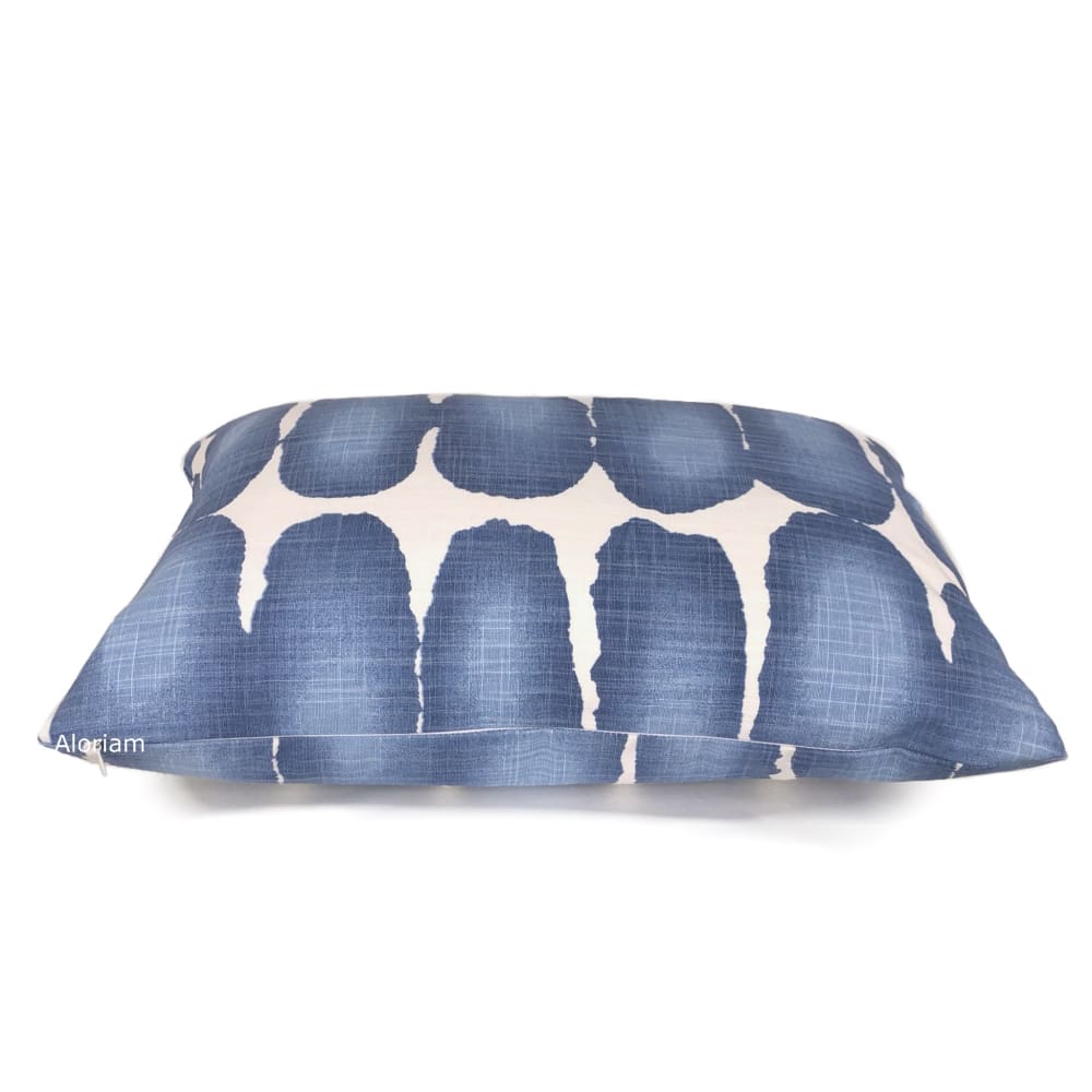 Modern Blue and White Cotton Print Pillow Cover - Soft & Stylish Home Decor for Living Room, Bedroom, or Sofa - Leto Paint Dabs Design