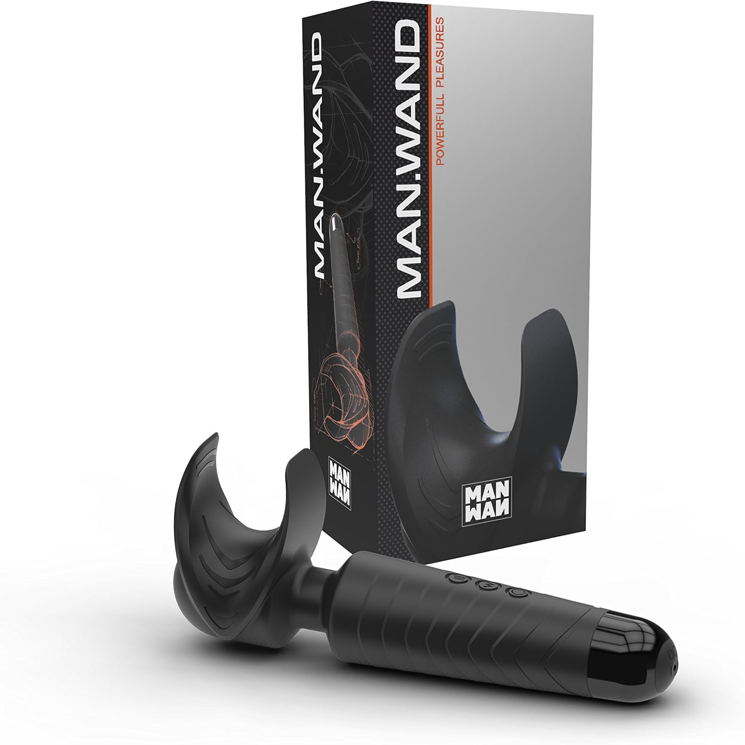 Powerful Rechargeable Male Vibrator Wand - 8 Speeds & 20 Modes, Soft Silicone Adult Sex Toy with Ergonomic Textured Handle for Men & Couples - Perfect for Solo Play & Intimate Couples Moments