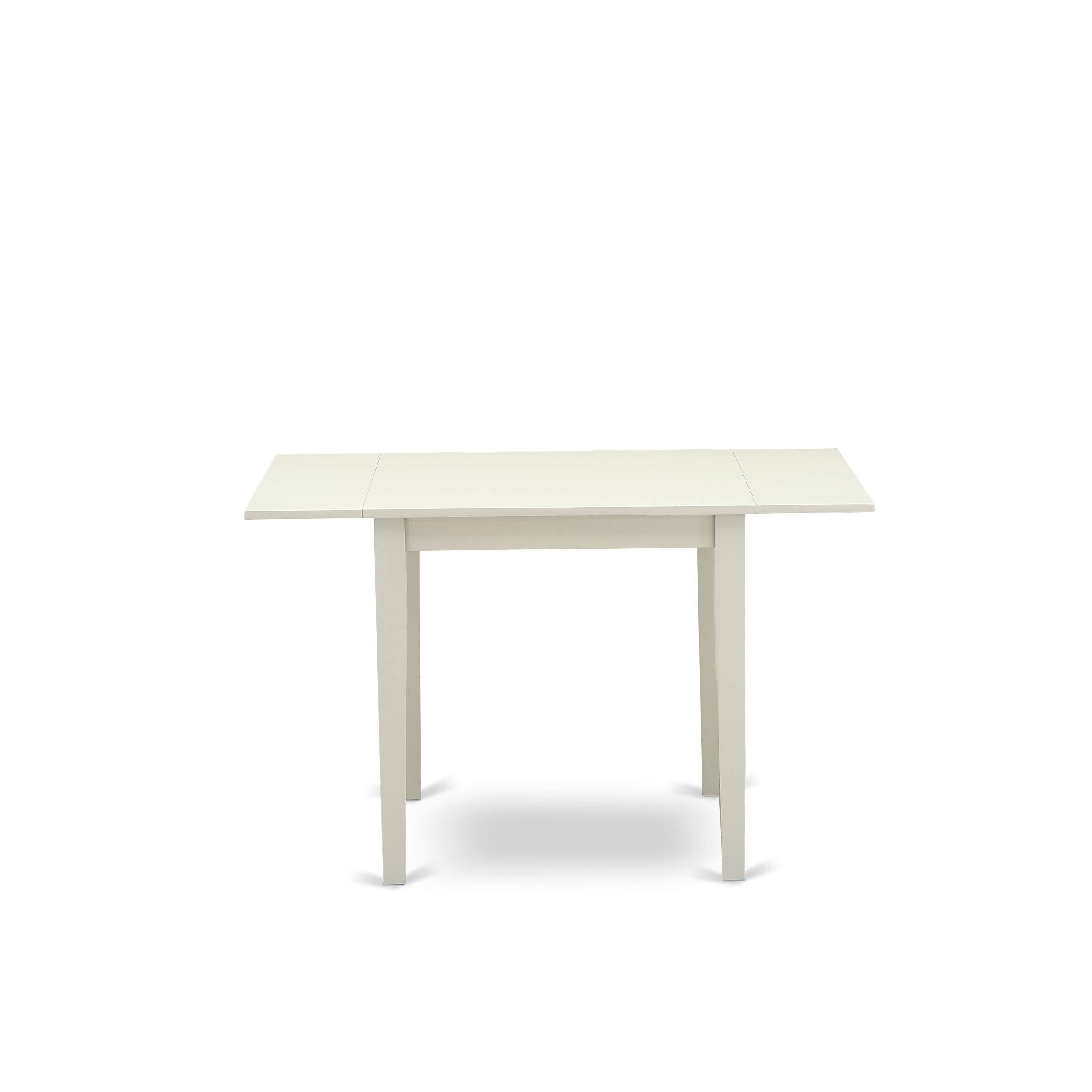 East West Furniture NDCL3-LWH-W 3-Piece Modern Dining Table Set with Drop-Leaf Rectangular Wooden Table & 2 Chairs, 30x48 Inch, Linen White – Perfect for Small Spaces, Apartments, and Cozy Breakfast Nooks
