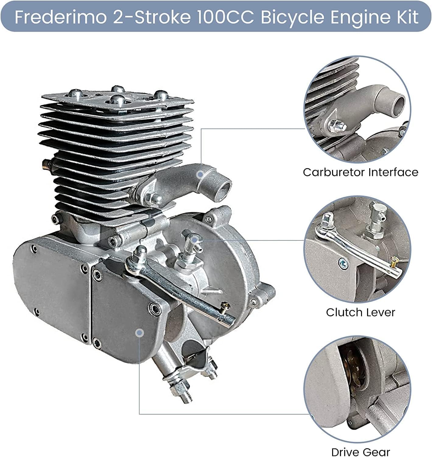100cc Bicycle Engine Kit - 2 Stroke & 4 Stroke Bike Motor Conversion Kit with Air Cooling System | Single Cylinder Petrol Gas Motor for DIY Bike Modification | Perfect for Commuting, Off-Road Adventures & Motorized Bicycle Projects
