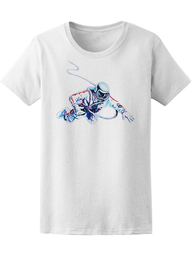Smartprints Watercolor Astronaut Painting T-Shirt for Men - Casual Graphic Tee for Space Enthusiasts | Perfect for Everyday Wear, Gifts & Space-Themed Events