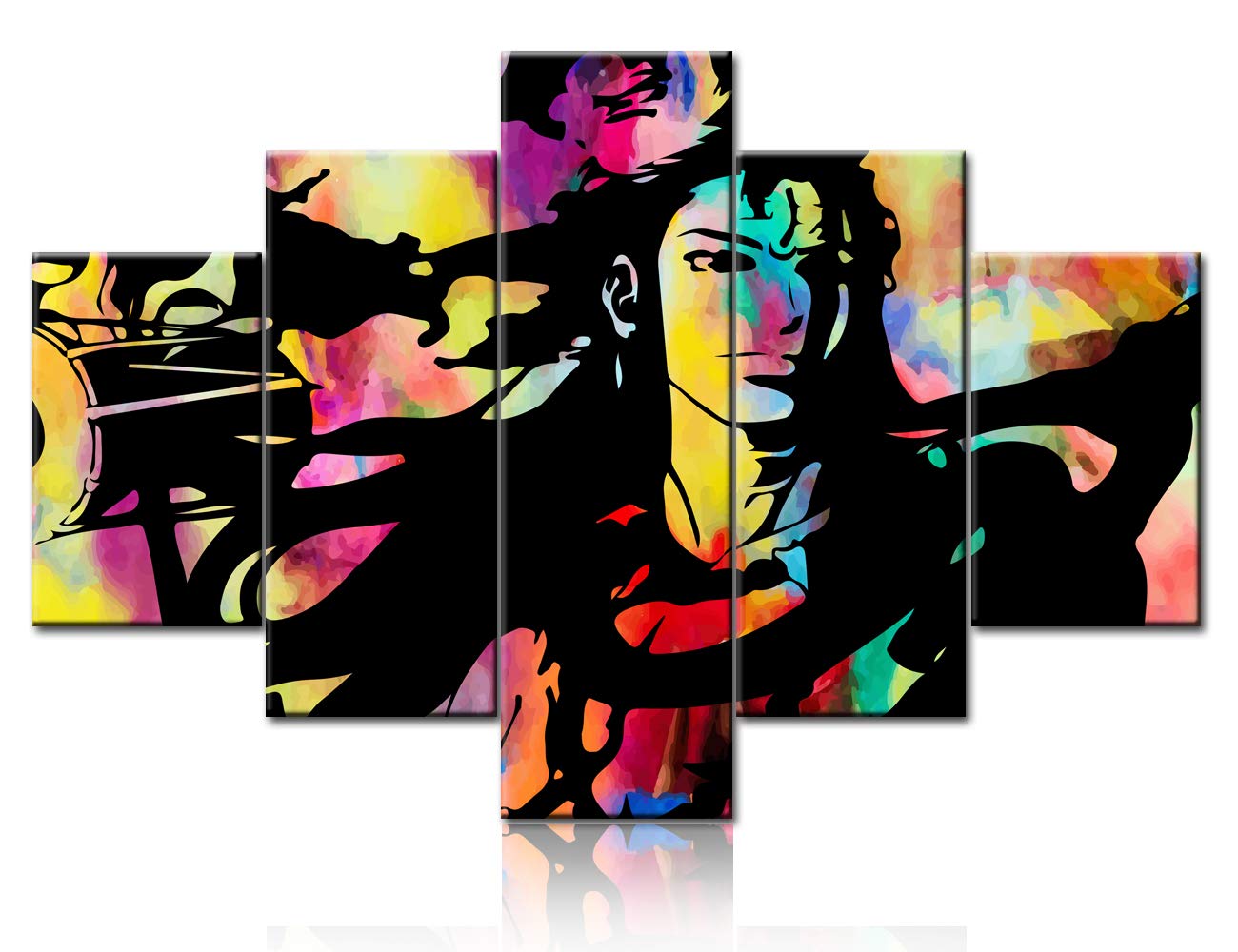Extra Large 5-Piece Canvas Wall Art - Hindu Deity Shiva Painting for Living Room Decor | Pan-Hindu Multi-Panel Framed Giclee Print (60''W x 40''H) | Perfect for Home, Office & Meditation Spaces