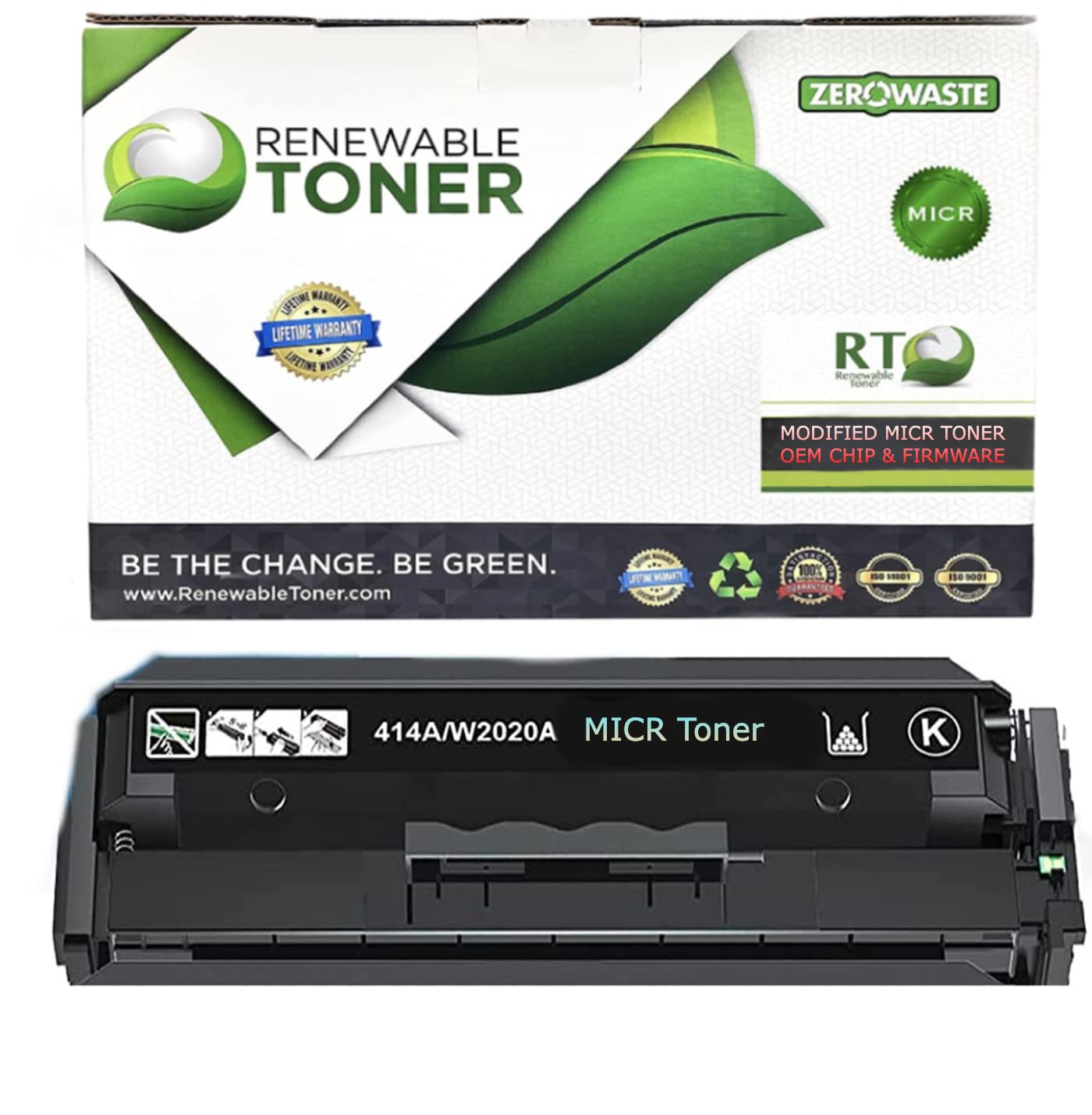 HP 414A 414X Compatible MICR Toner Cartridge Replacement - RT 414A Modified for HP Color Pro MFP M479fdw M479fdn M454dw M454dn Printers | W2020A W2020X Check Printing Ink | Perfect for Secure Bank Check Printing & Financial Documents