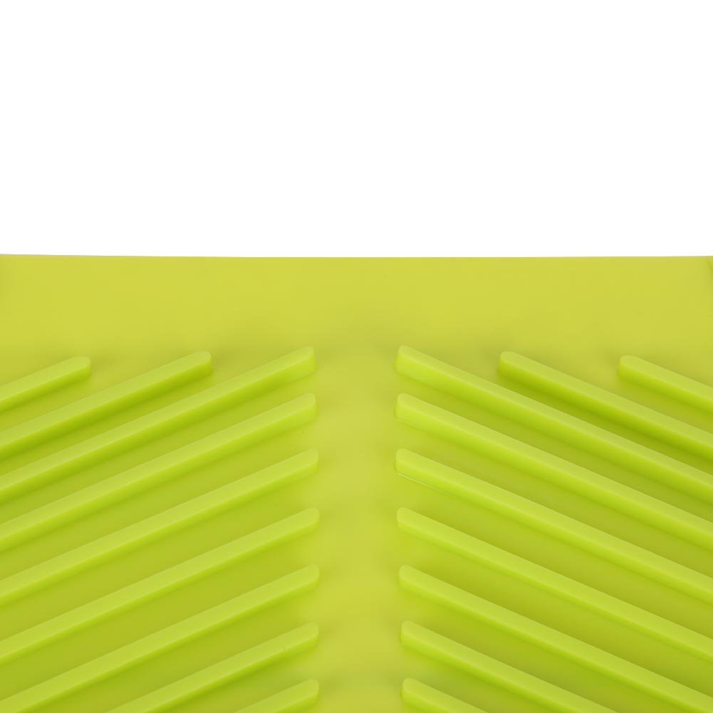 Universal Silicone Drain Mat - Non-Slip, Heat Resistant Dish Drying Rack Pad | Roll-Up Design for Easy Storage | Perfect for Kitchen Sink, Countertop & Dish Drying (Green)