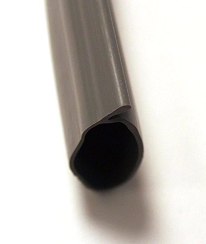 Grey PVC Garage Door P-Bulb Bottom Weather Seal for 180, 280, 390 Series Doors - 20' Wide Door Replacement - Weatherproof & Durable Seal for Home Garage Protection