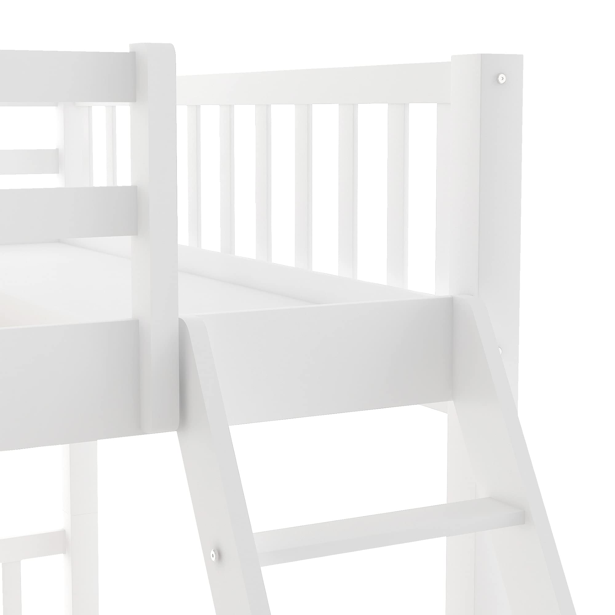 Wood Triple Bunk Bed with 3 Drawers & Guardrails - Full Over 2 Twin Bunk Bed for Family & Teens - No Box Spring Needed - Space Saving Kids Bedroom Furniture for Small Rooms & Vacation Homes