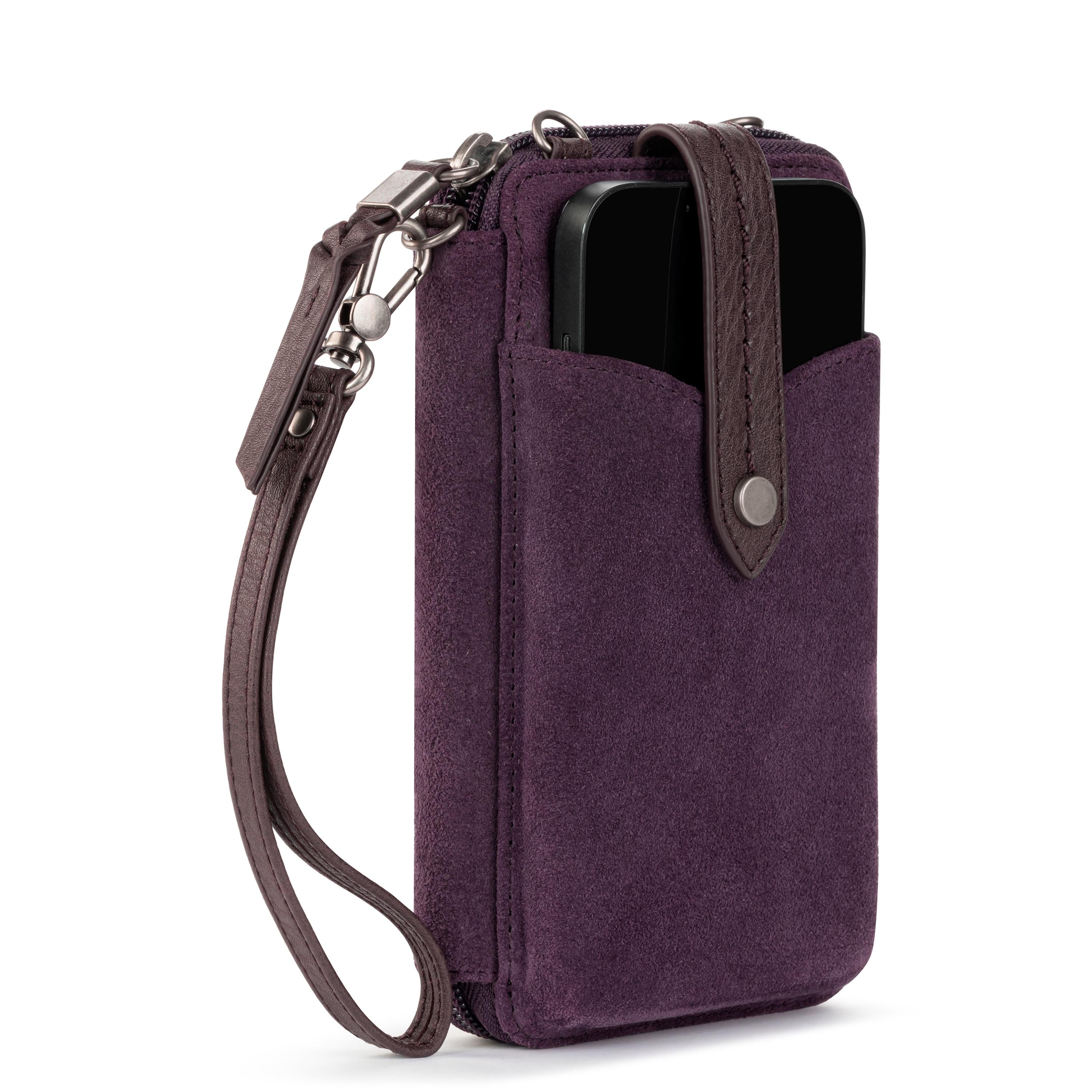 Premium Silverlake Smartphone Wallet - Genuine Leather & Aubergine Suede Case for iPhone & Android - Slim RFID Blocking Wallet for Everyday Use & Travel