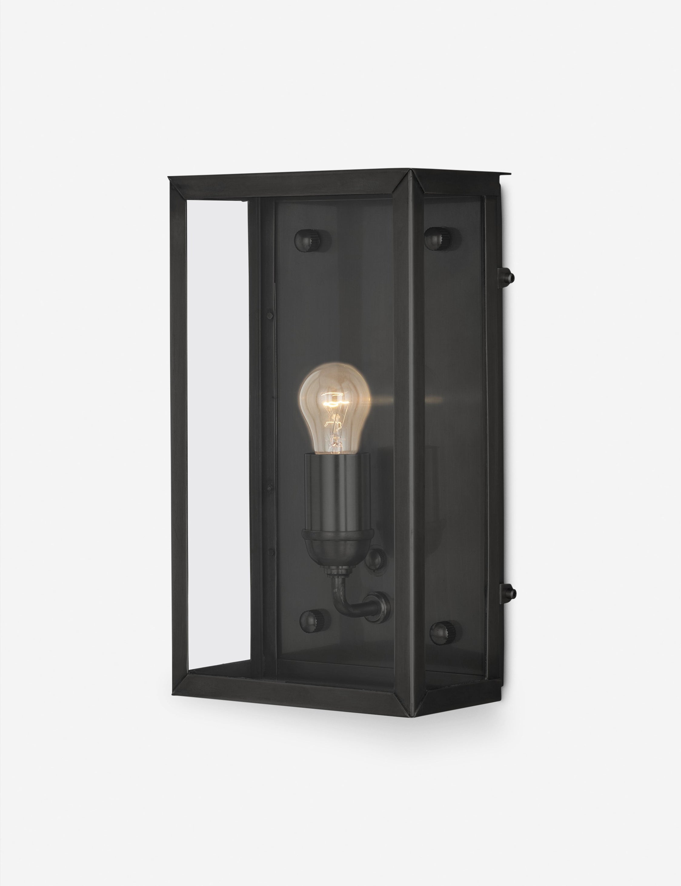 Carrington Outdoor Wall Sconce Light Fixture - Weatherproof Exterior Lighting for Porch, Patio & Garden - Black Metal Outdoor Wall Light with Clear Glass Shade