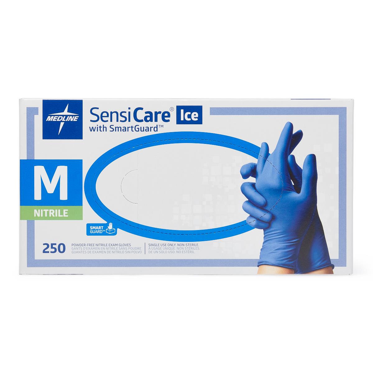 SensiCare Ice Blue Powder-Free Nitrile Exam Gloves - 300 Count, Latex-Free & Hypoallergenic for Medical, Dental, Tattoo & Food Handling Safety