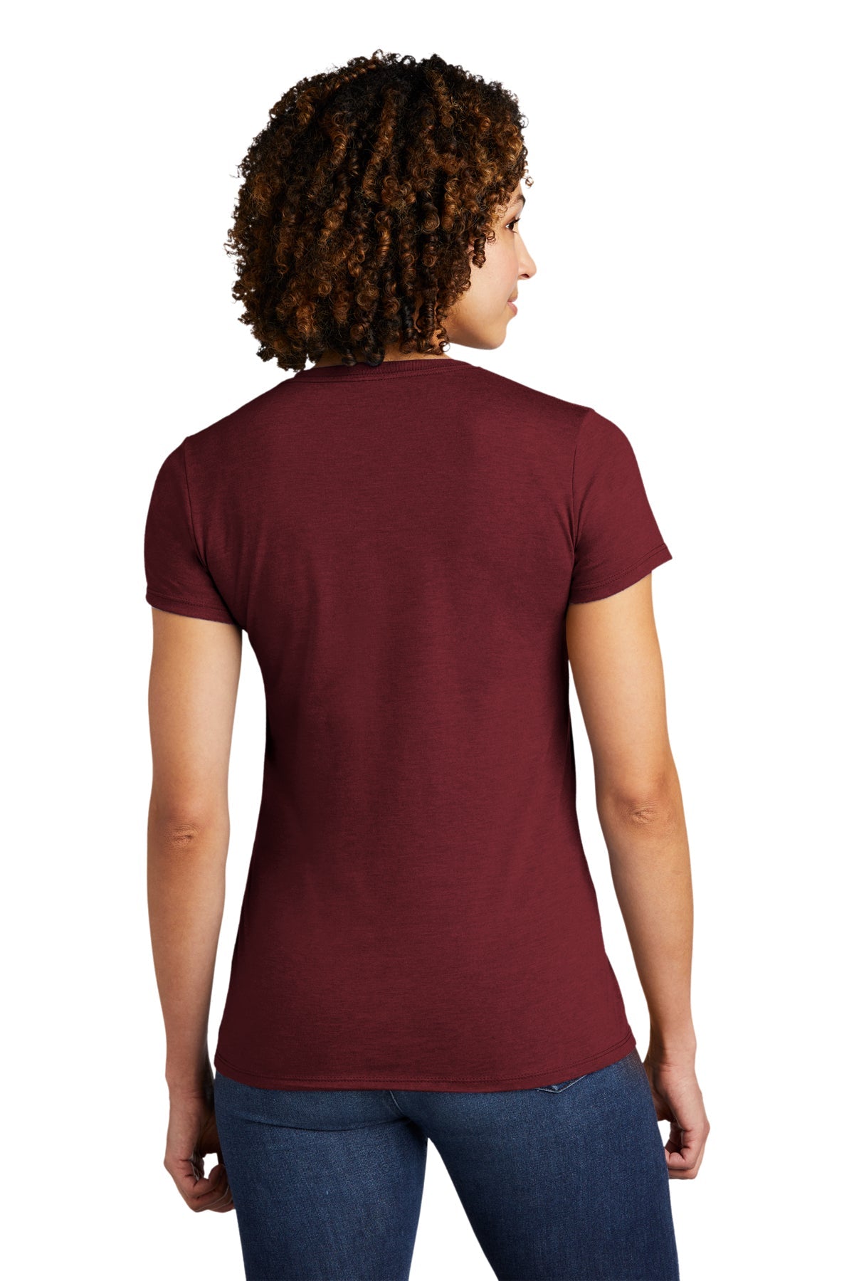 Allmade Women's Tri-Blend Branded T-Shirt - Vino Red - Soft & Comfortable Casual Tee for Everyday Wear, Workouts, and Weekend Outings