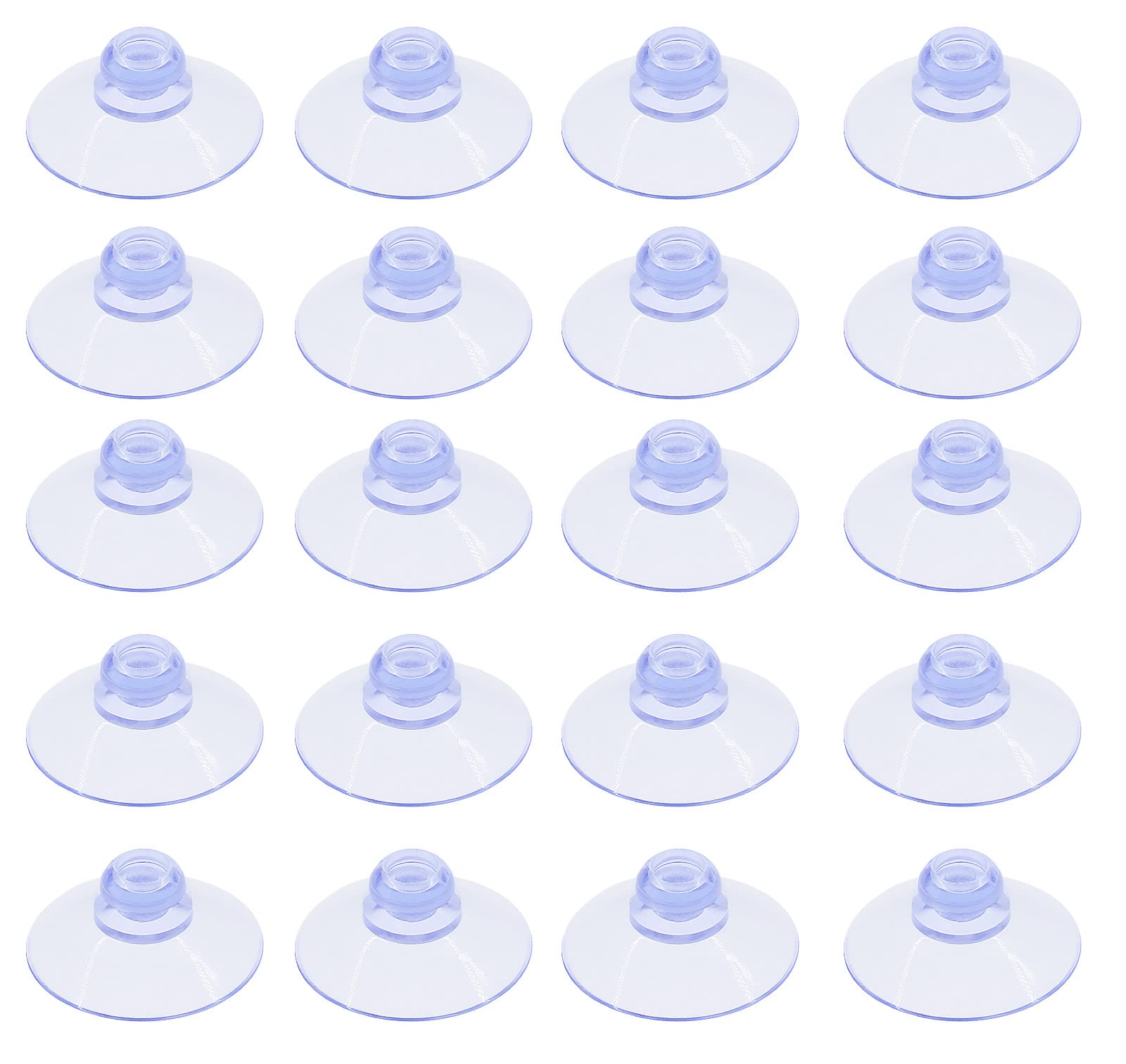 Jiozermi 30 Pcs Clear Suction Cups Without Hooks - 1.18 Inch/30mm PVC Plastic Sucker Pads for Glass, Windows, Mirrors & Smooth Surfaces - Perfect for Bathroom, Kitchen & DIY Organization