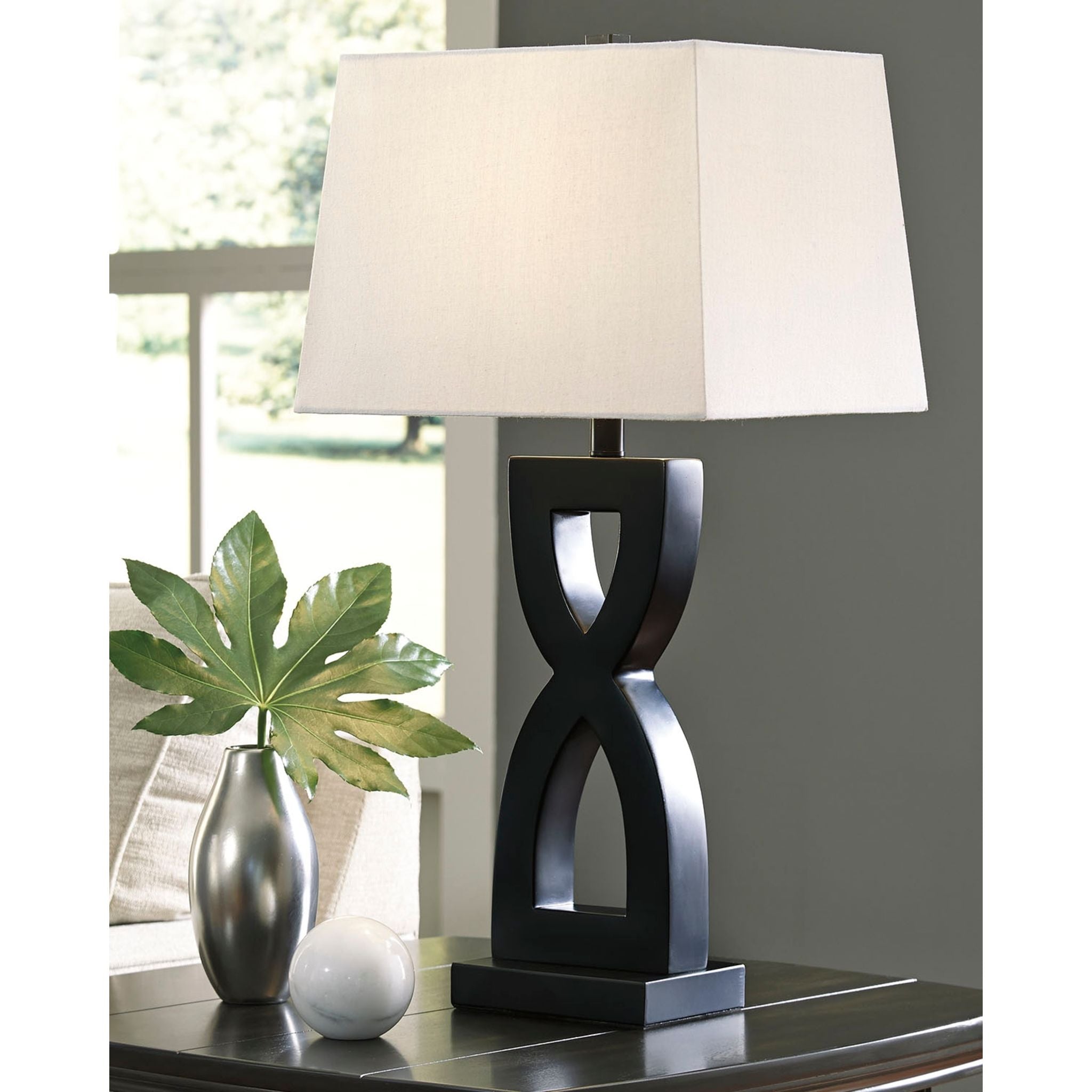 Amasai Modern Black Table Lamp Set of 2 - 29 Inch Height for Living Room, Bedroom & Office Decor - Adjustable Lighting for Reading & Ambience