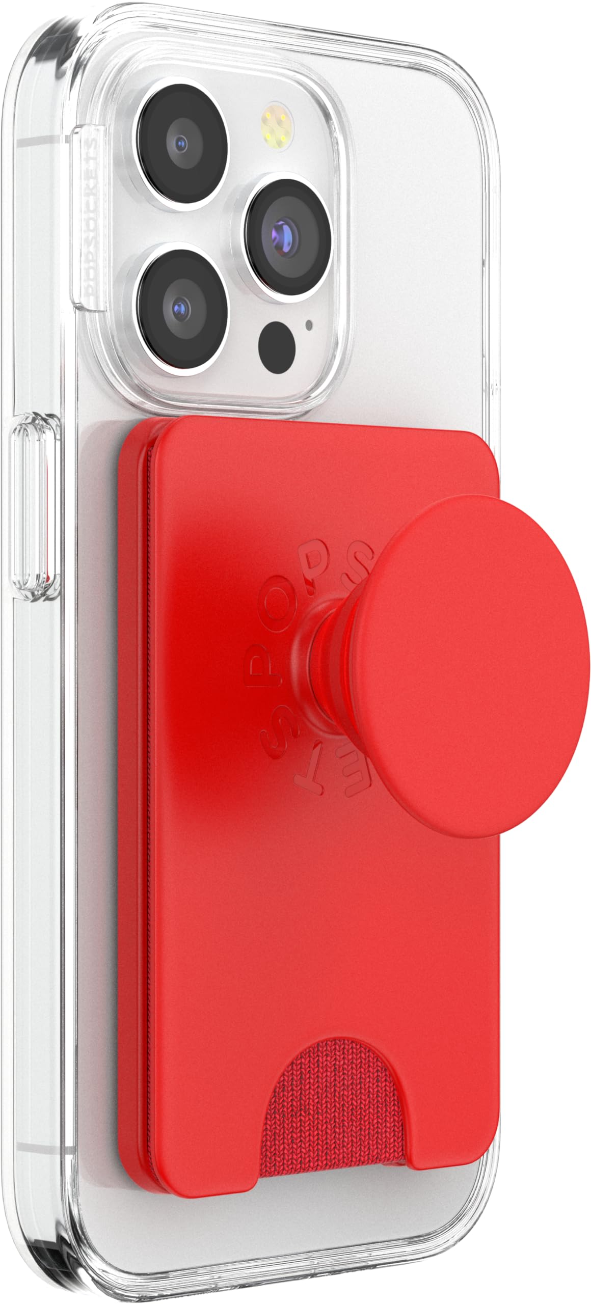 PopSockets Expanding Grip Phone Wallet with MagSafe Adapter Ring - Wireless Charging Compatible Card Holder for iPhone (Rosso Red) | Perfect for Commuting, Travel & Hands-Free Use