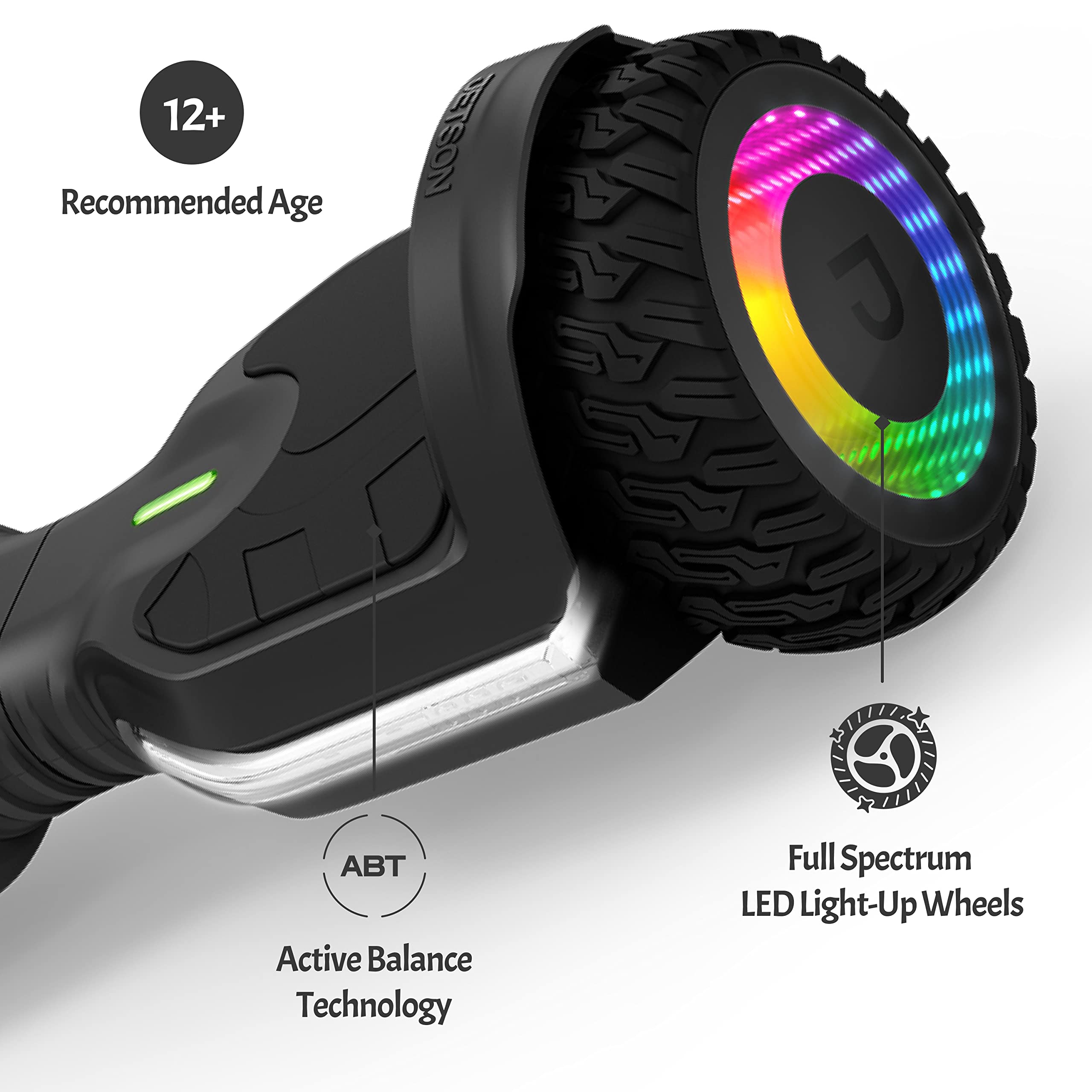 Jetson Self Balancing Hoverboard with Built-in Bluetooth Speaker, All-Terrain Tires & LED Lights - Perfect for Kids & Adults, Indoor & Outdoor Riding, Commuting & Fun Activities