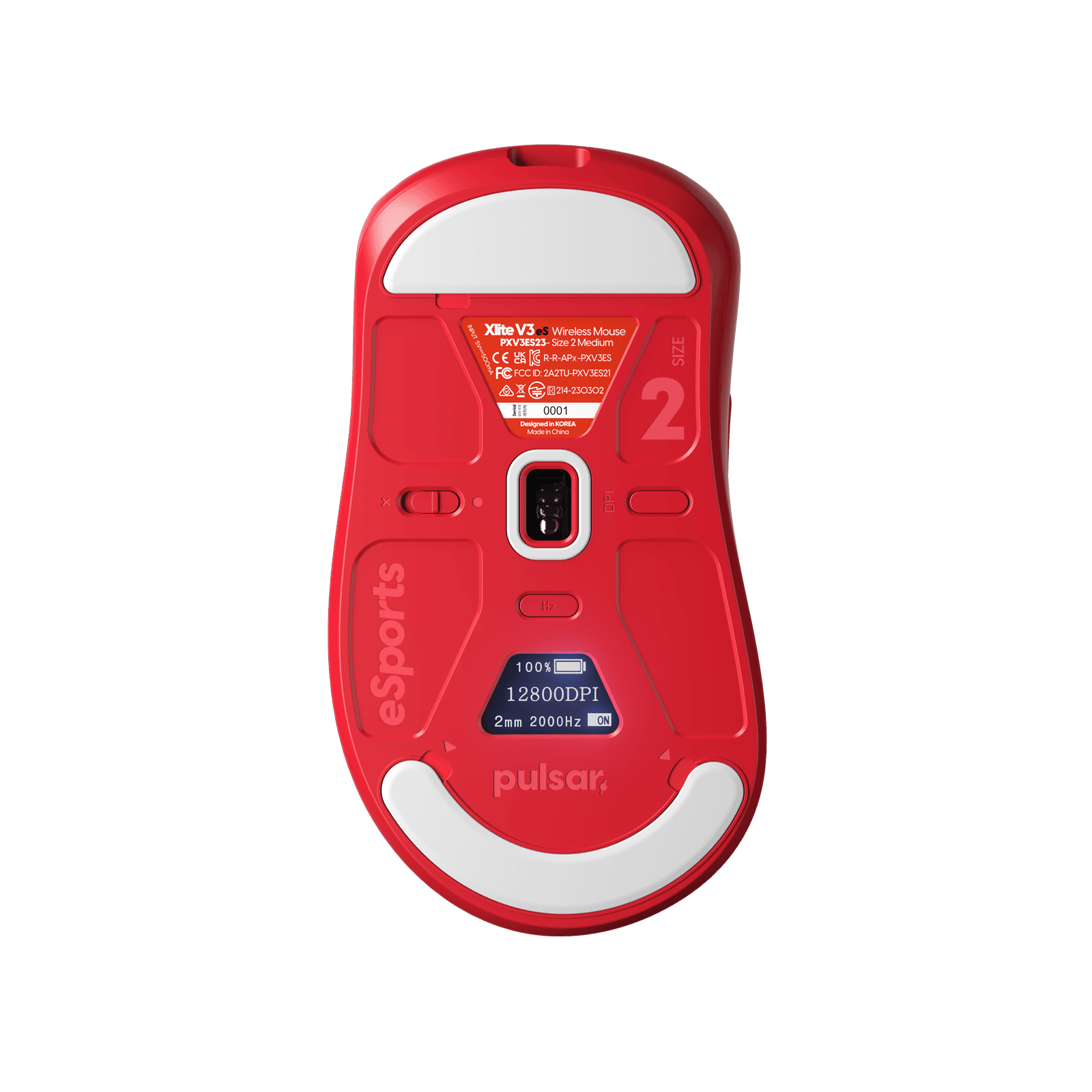 Xlite v3 eS Wireless Gaming Mouse - Red Edition - Lightweight Ergonomic Design for FPS, MOBA & Esports Gaming