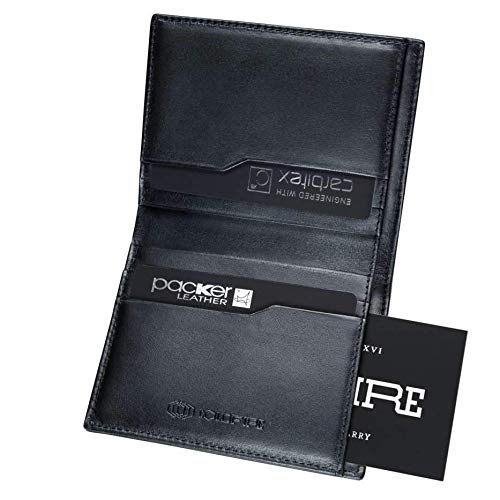 COLDFIRE Tactical Carbon Fiber Wallet - Handmade Slim RFID Blocking Bifold Wallet for Men - Genuine K-Leather Front Pocket Credit Card Holder - Made in Europe - Perfect for Everyday Carry (EDC), Travel & Minimalist Lifestyle