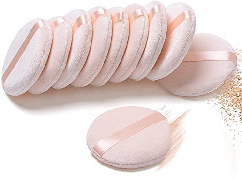 BANIRA Cotton Powder Puff 12pcs - Makeup Sponge for Foundation & Loose Powder - Medium Size for Professional Makeup