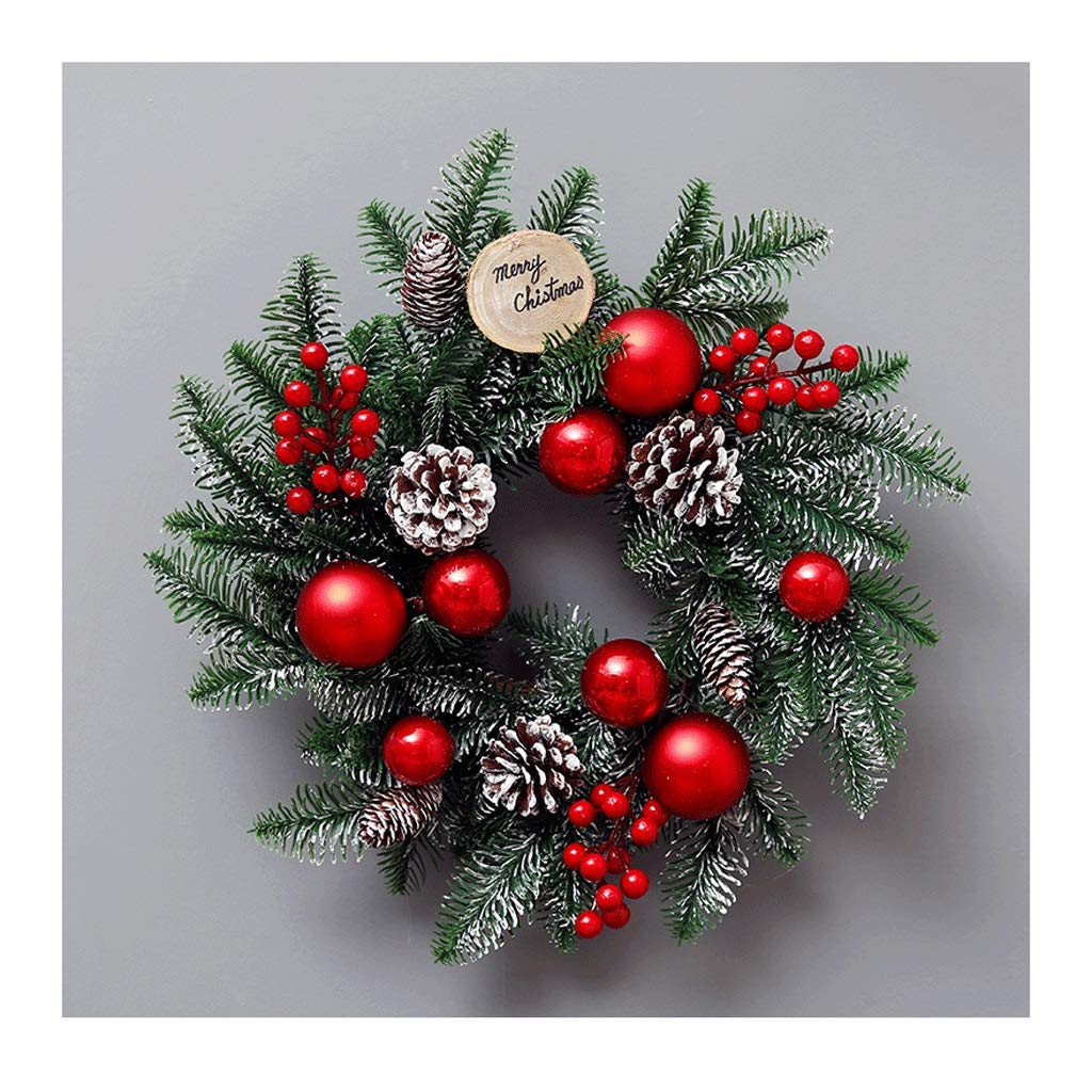 JYCCH 40cm Artificial Christmas Wreath Garland - PE Rattan Door Hanging Decor for Holiday Season (No Lights) - Perfect for Front Door, Mantel & Indoor/Outdoor Christmas Decorations