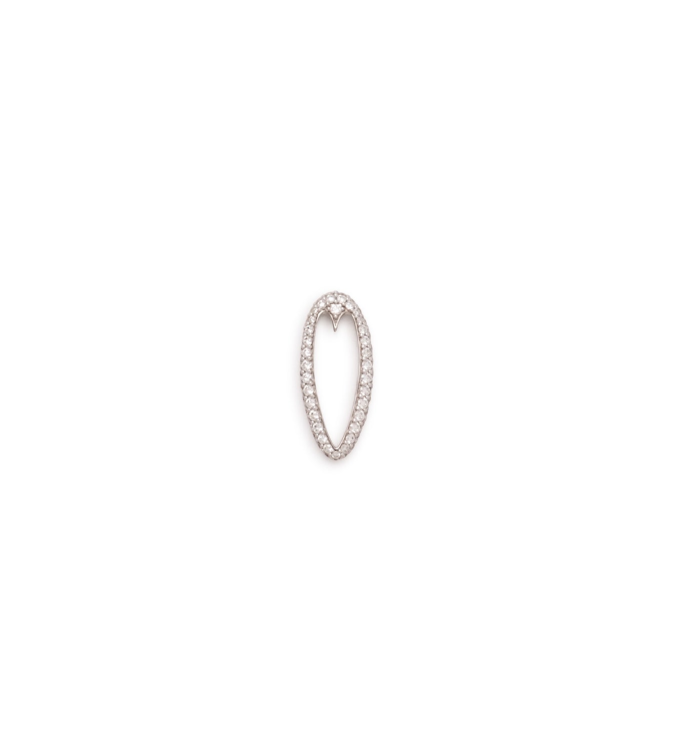Exquisite Oversized Pave Diamond Oval Heart Slide Pendant in 14K White Gold - Perfect for Valentine's Day Gifts, Anniversary Presents & Special Occasions