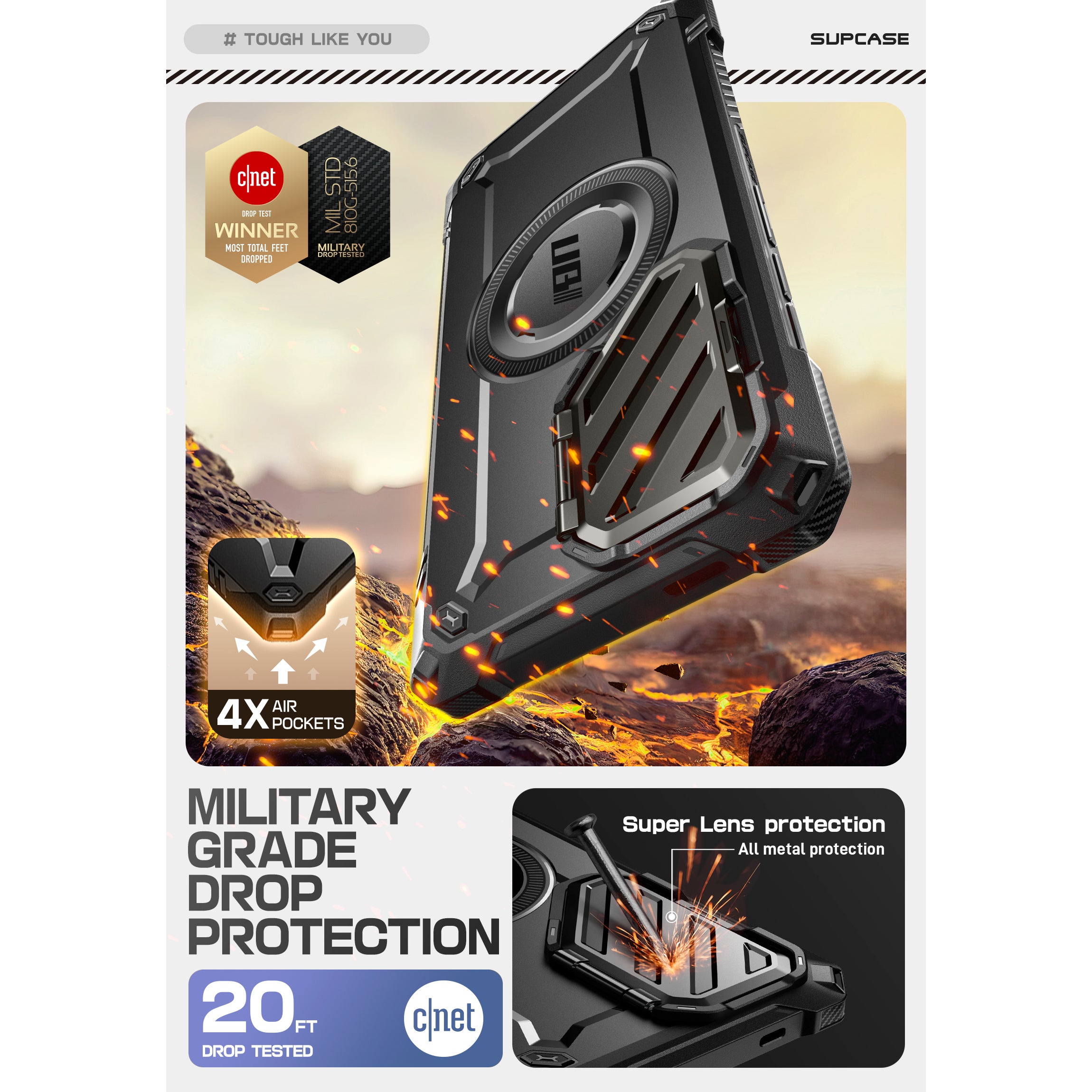 Samsung Galaxy S25 Ultra Unicorn Beetle MAG XT Protective Bumper Case - Shockproof & Military-Grade Protection - Slim Fit Design - Perfect for Outdoor Adventures & Daily Use (Black)