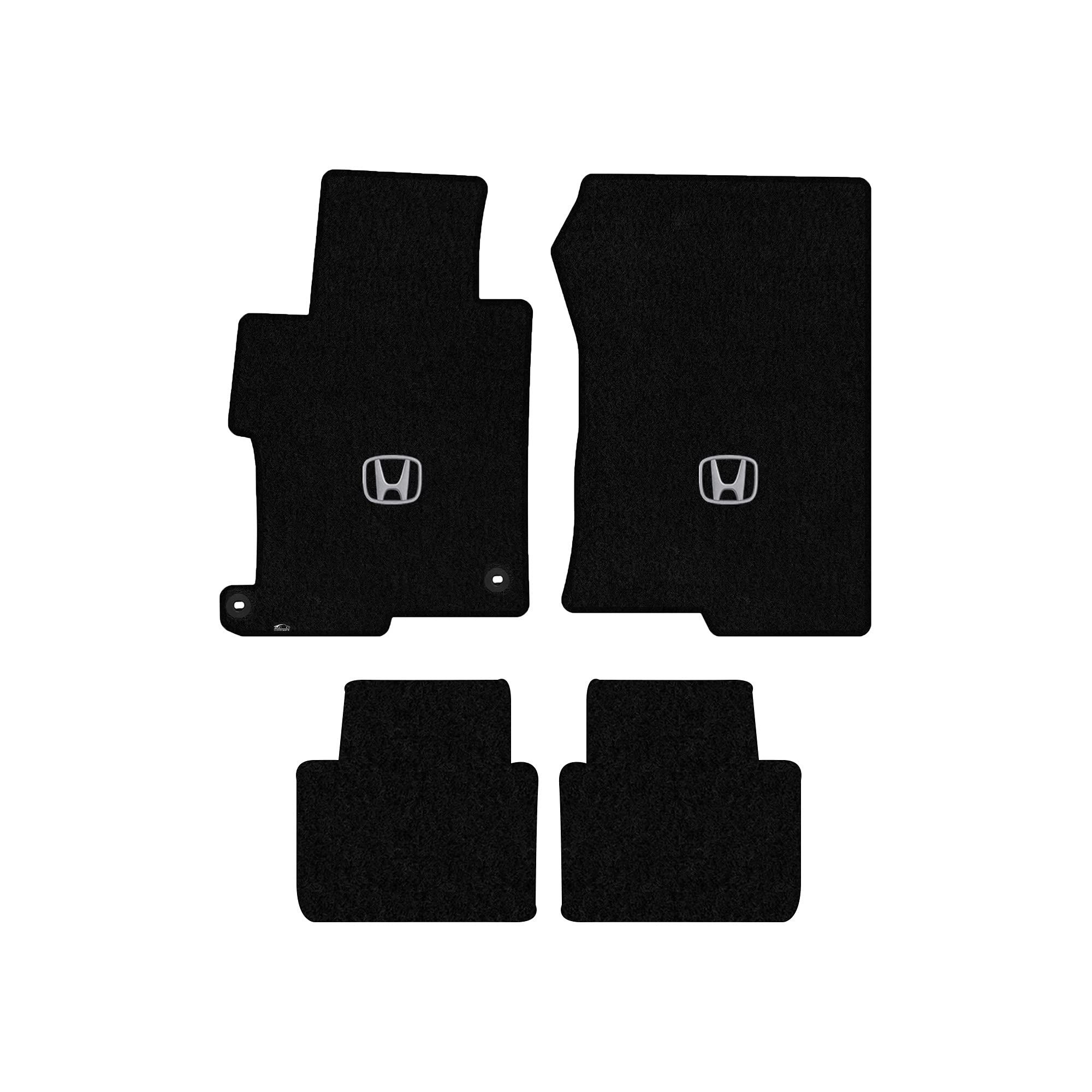 Premium Custom Fit Car Floor Mats for 2013-2017 Honda Accord Sedan - 4-Piece Set with Honda H Silver Logo (Black) | All-Weather Protection & Luxury Comfort for Daily Commute & Road Trips