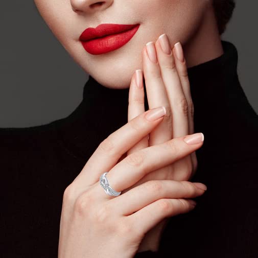 JO WISDOM Women's Celtic Knot Rings - Criss-Cross X Shape Promise Rings in 925 Sterling Silver with Cubic Zirconia | Elegant Jewelry for Anniversary, Wedding & Everyday Wear
