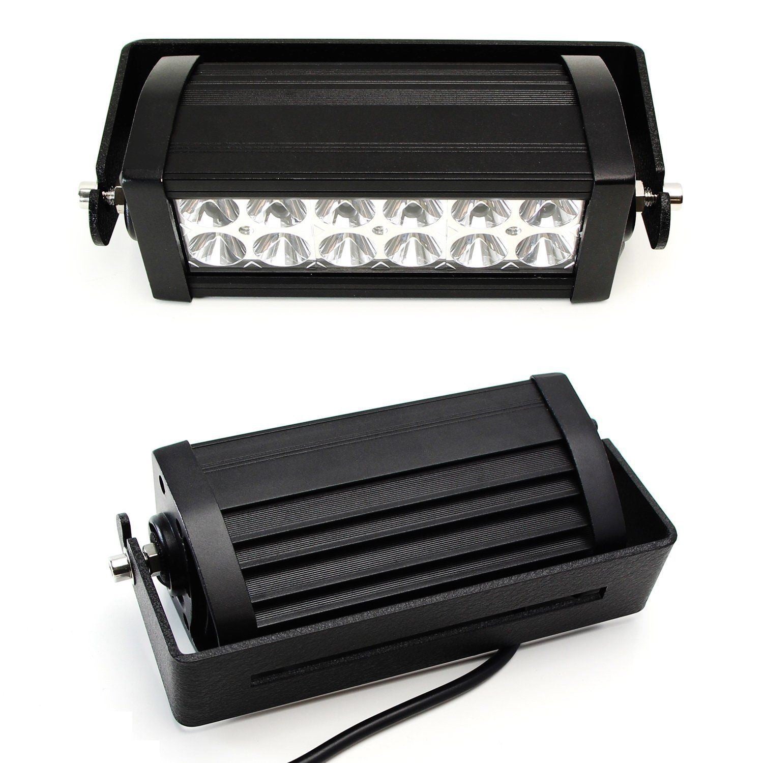 36W 8 LED Light Bar with Universal Handlebar Mount Bracket for ATV UTV Dirt Bike - Off-Road Lighting for Night Riding, Hunting & Trail Adventures