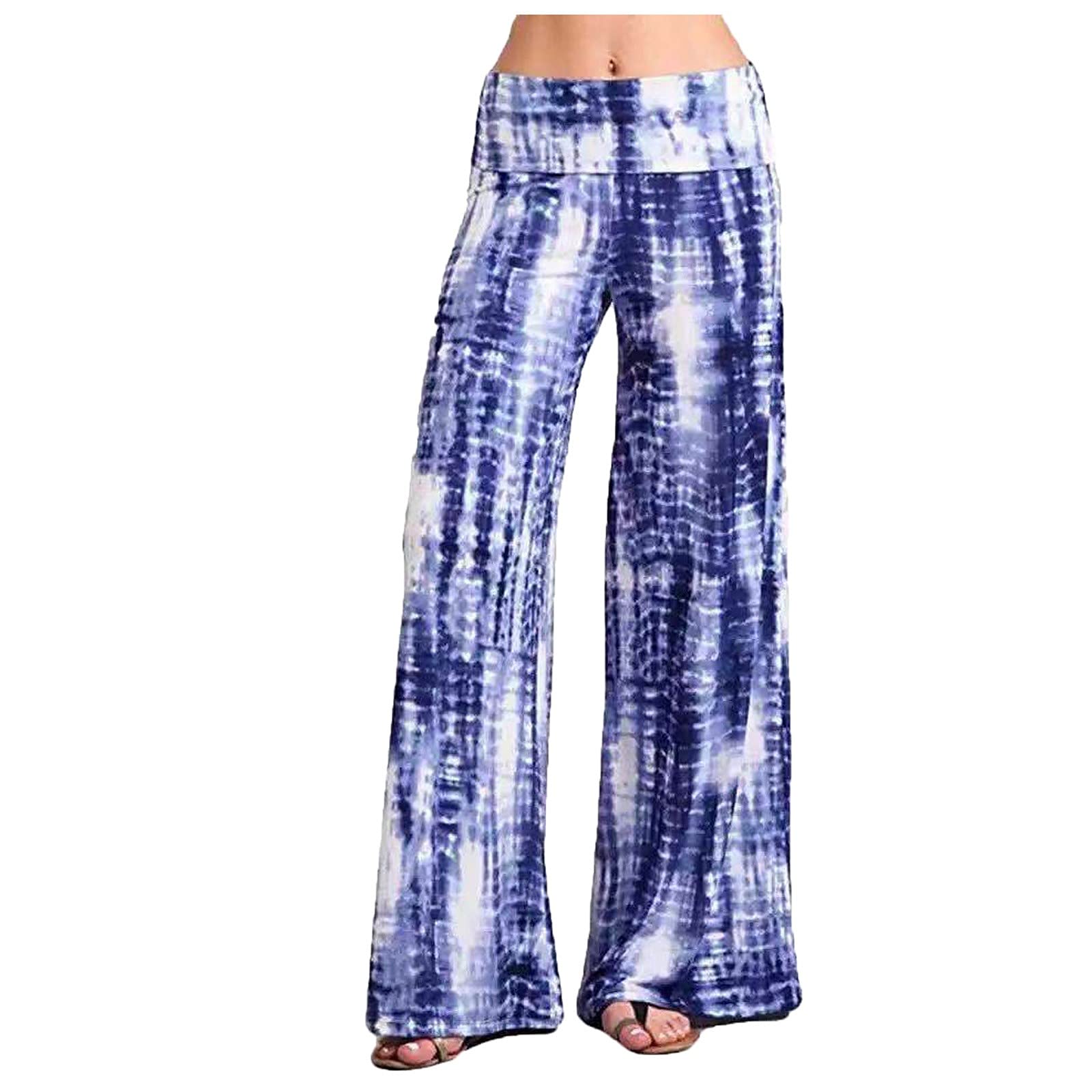 Vacger Women's Casual Pants - Gradient Print Sports Trousers with Pockets | Multicolor Business Casual Pants for Work, Office & Outdoor Activities