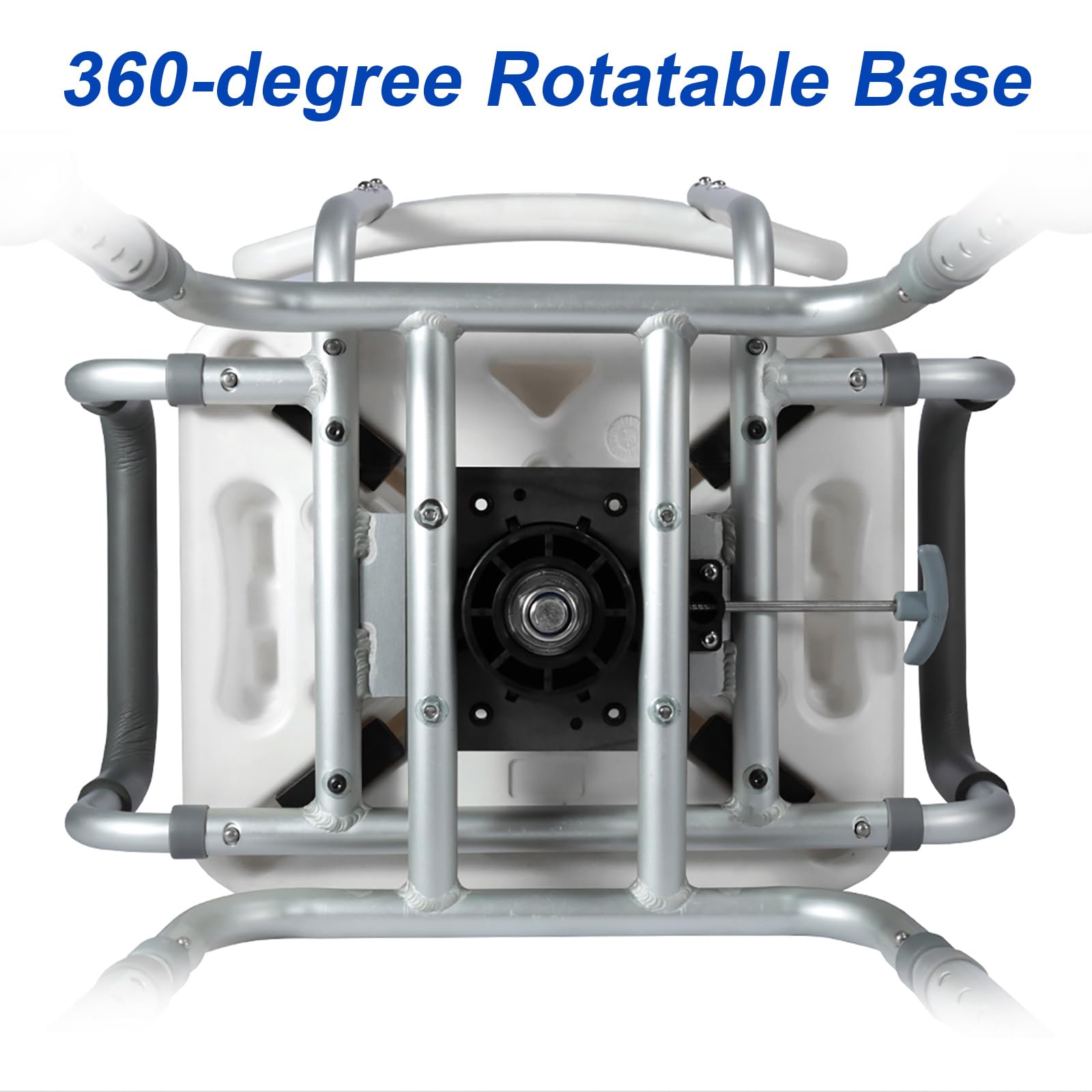 360° Swivel Shower Chair with Arms & Back - Heavy Duty Adjustable Height Bath Seat for Elderly & Disabled - Ideal for Safe Bathing & Mobility Assistance in Home & Hospital Settings