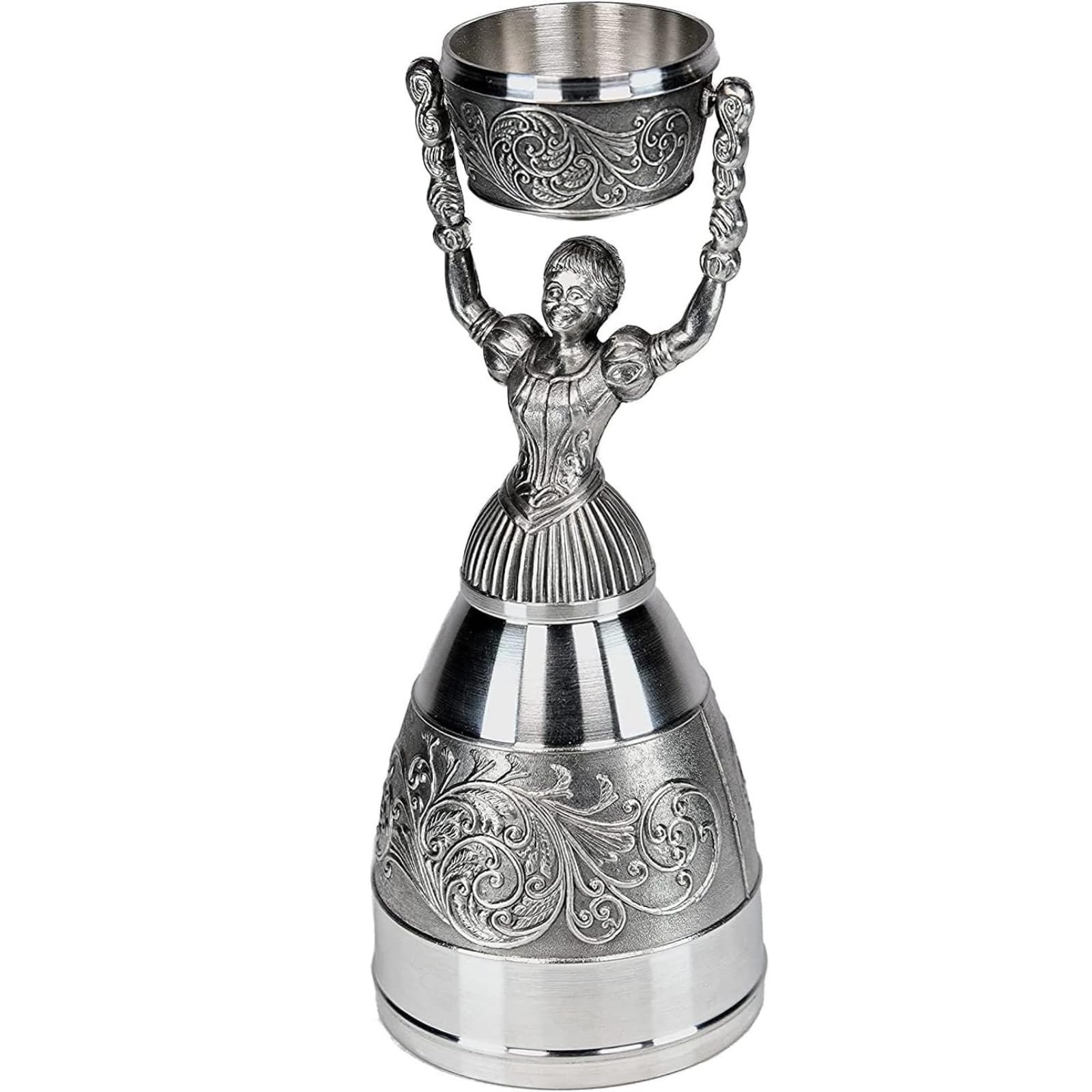 German Pewter Nuremberg Bridal Wedding Cup - Traditional Toasting Wine Glass for Wedding Ceremonies, Anniversaries & Romantic Celebrations