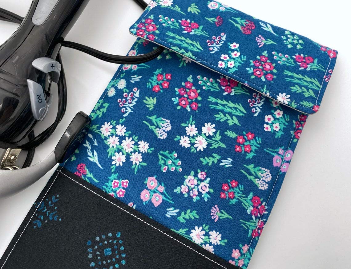 Heat Resistant Curling Iron Holder & Flat Iron Case - Aquarelle Floral Design for Hair Styling Tools | Perfect for Travel, Salon, and Home Use