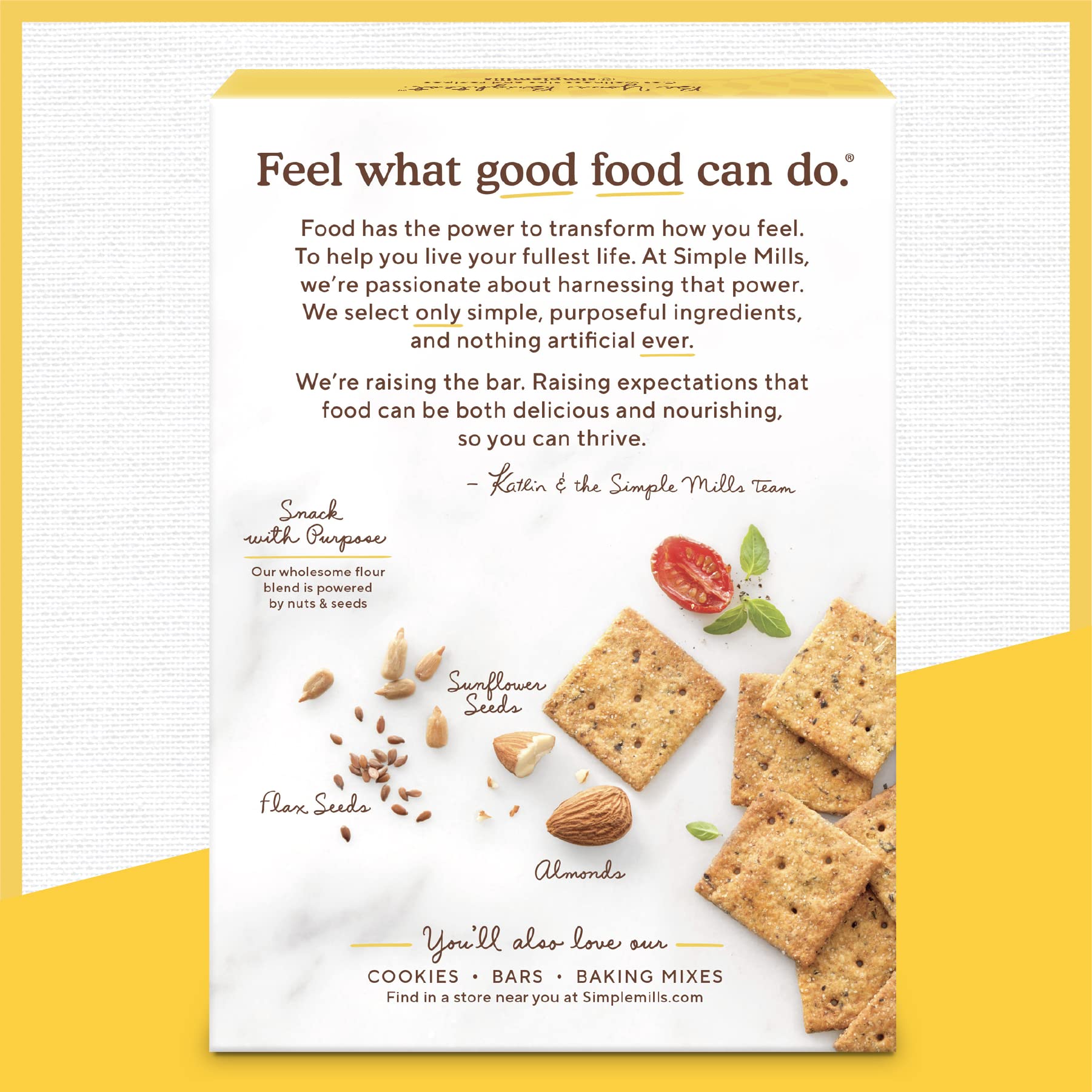 Simple Mills Almond Flour Crackers, Sun-Dried Tomato & Basil - Gluten Free, Vegan, Healthy Snacks, Plant Based, Non-GMO, 4.25 Oz (Pack of 3) - Perfect for Lunchboxes, Parties & Keto Diets