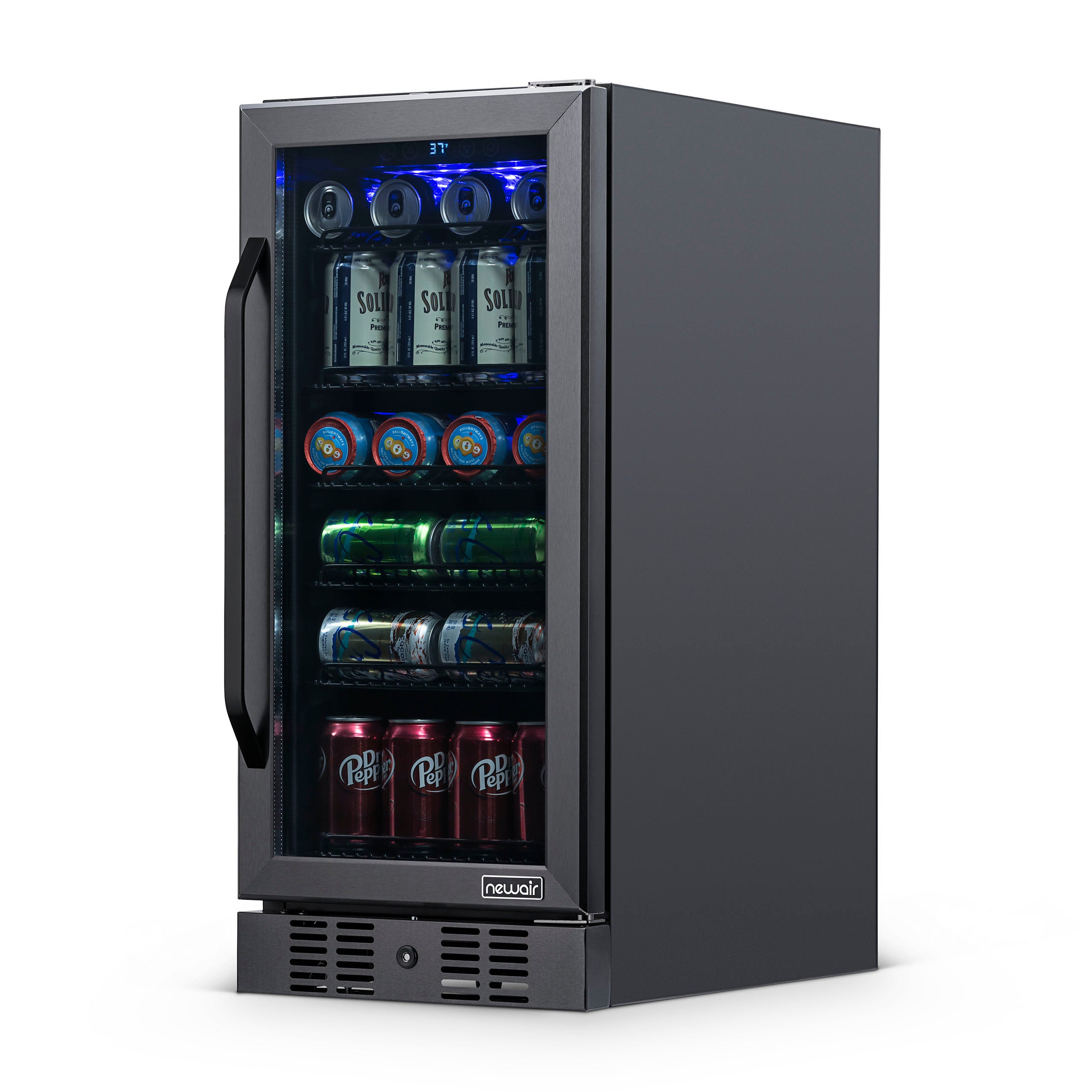 Newair® 96 Can Built-In Black Beverage Refrigerator - Perfect for Home Bars, Offices, and Entertaining Spaces