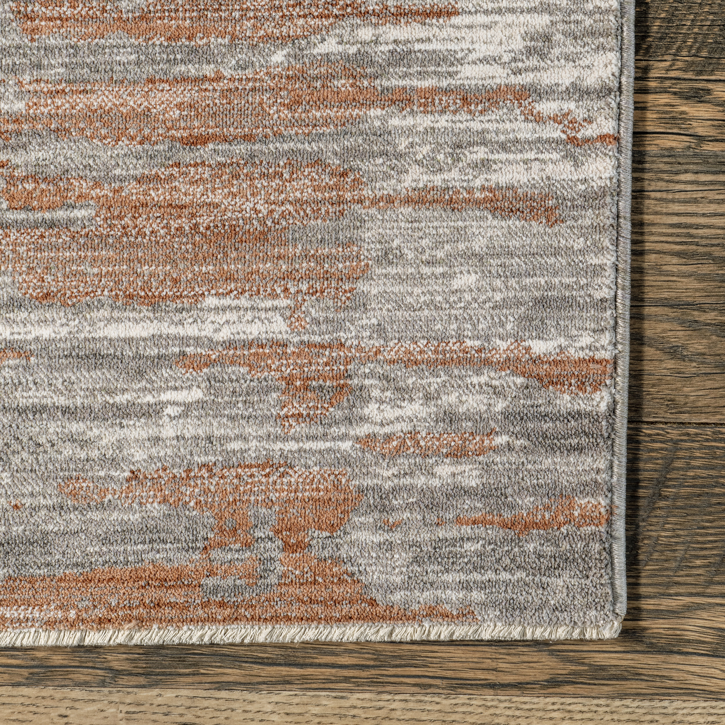 Cacey Crosshatch Fringe Rug in Rust - Bohemian Style Handwoven Area Rug for Living Room, Bedroom, or Home Decor