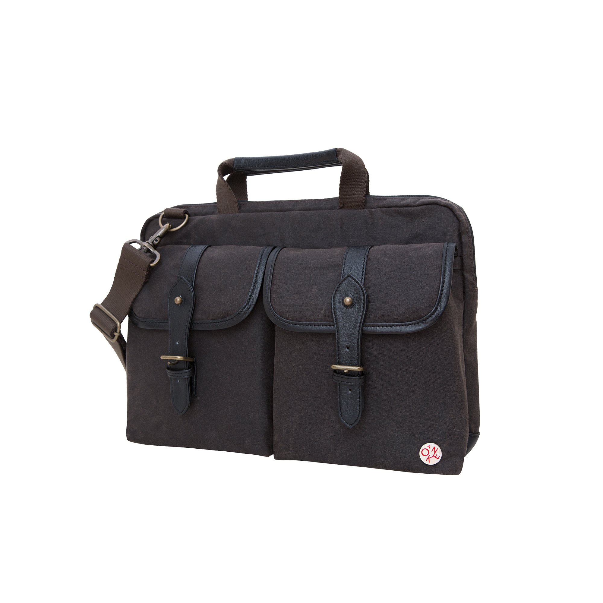 Premium Waxed Knickerbocker Laptop Bag for 13 Inch MacBook - Durable Water-Resistant Briefcase - Perfect for Work, Travel & Business Commutes